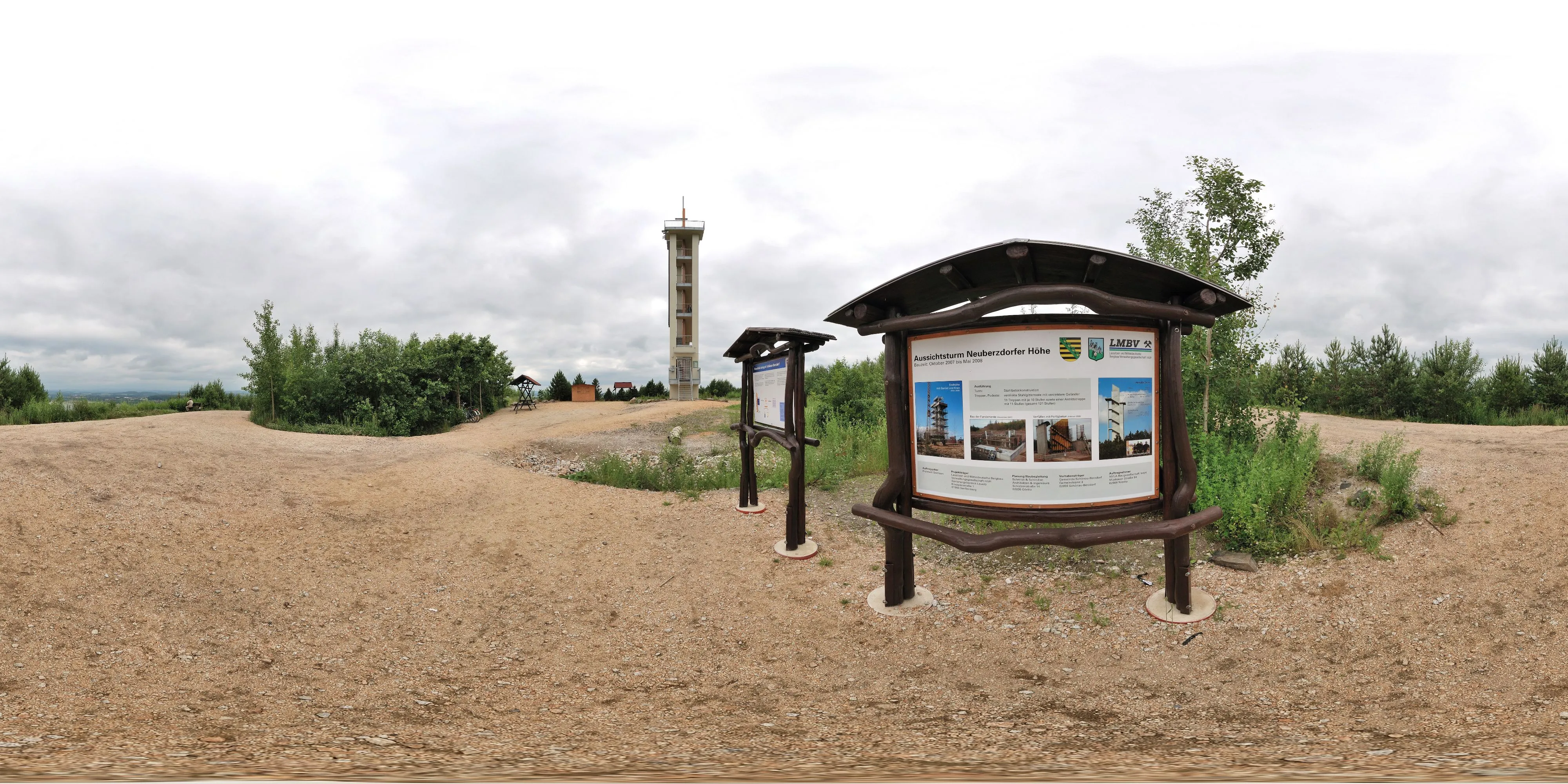 360° Panorama Ansicht: Neuberzdorfer Höhe mit Aussichtsturm