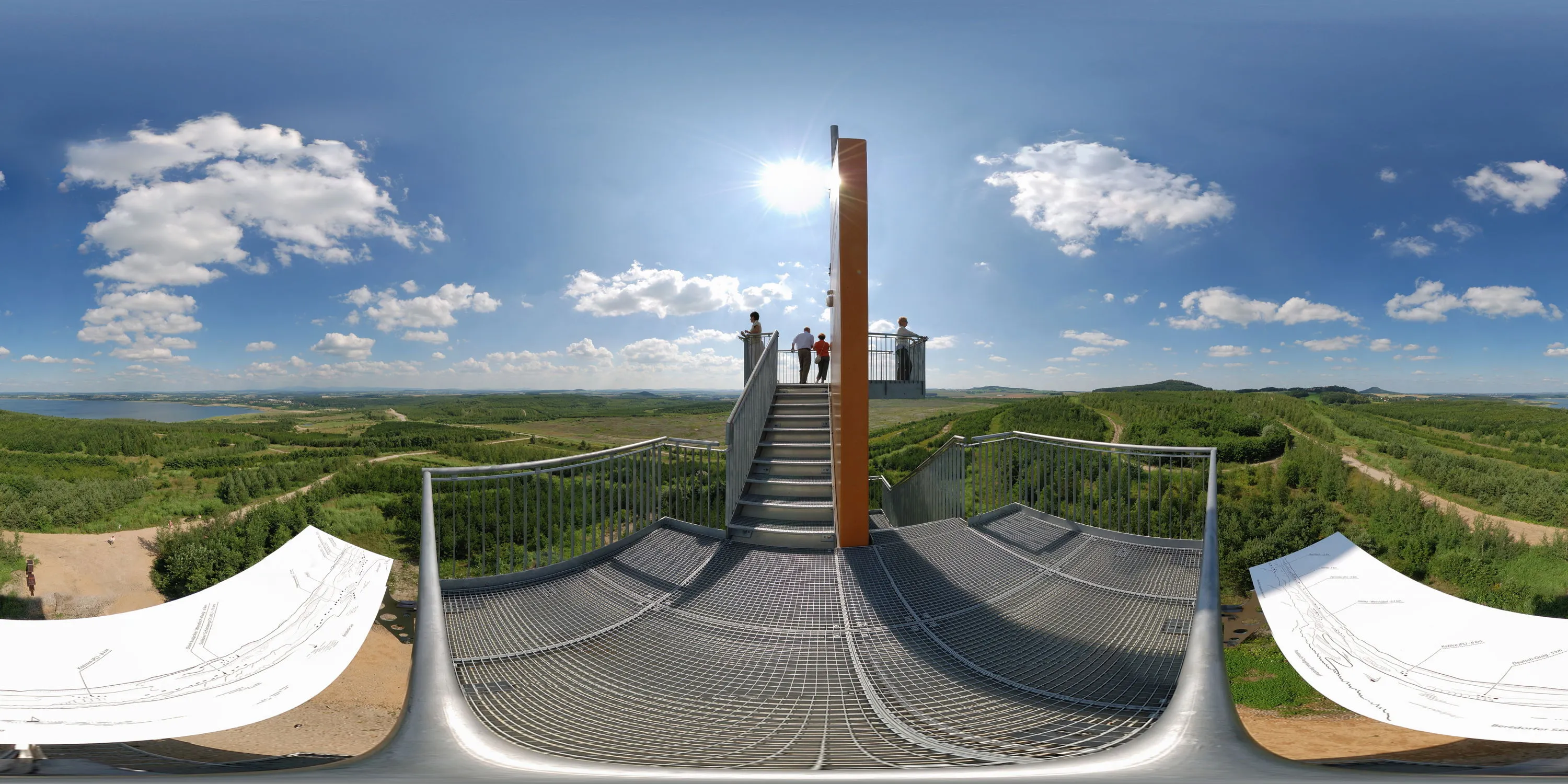360 Grad Panorama Ansicht: Aussichtsturm Neuberzdorfer Höhe 2 in Oberlausitz