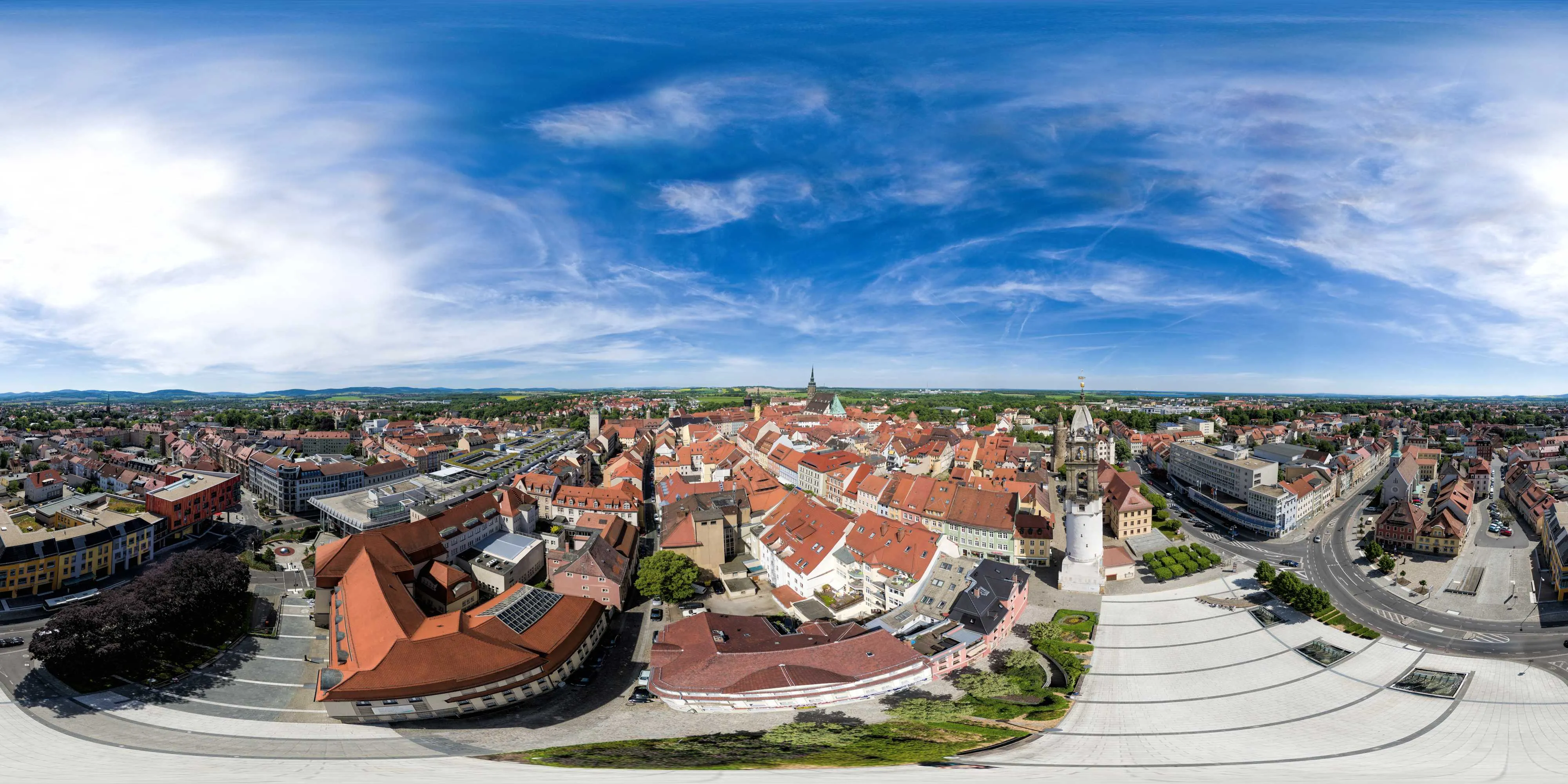 360 Grad Panorama Ansicht: Kornmarkt in Frühling 2016