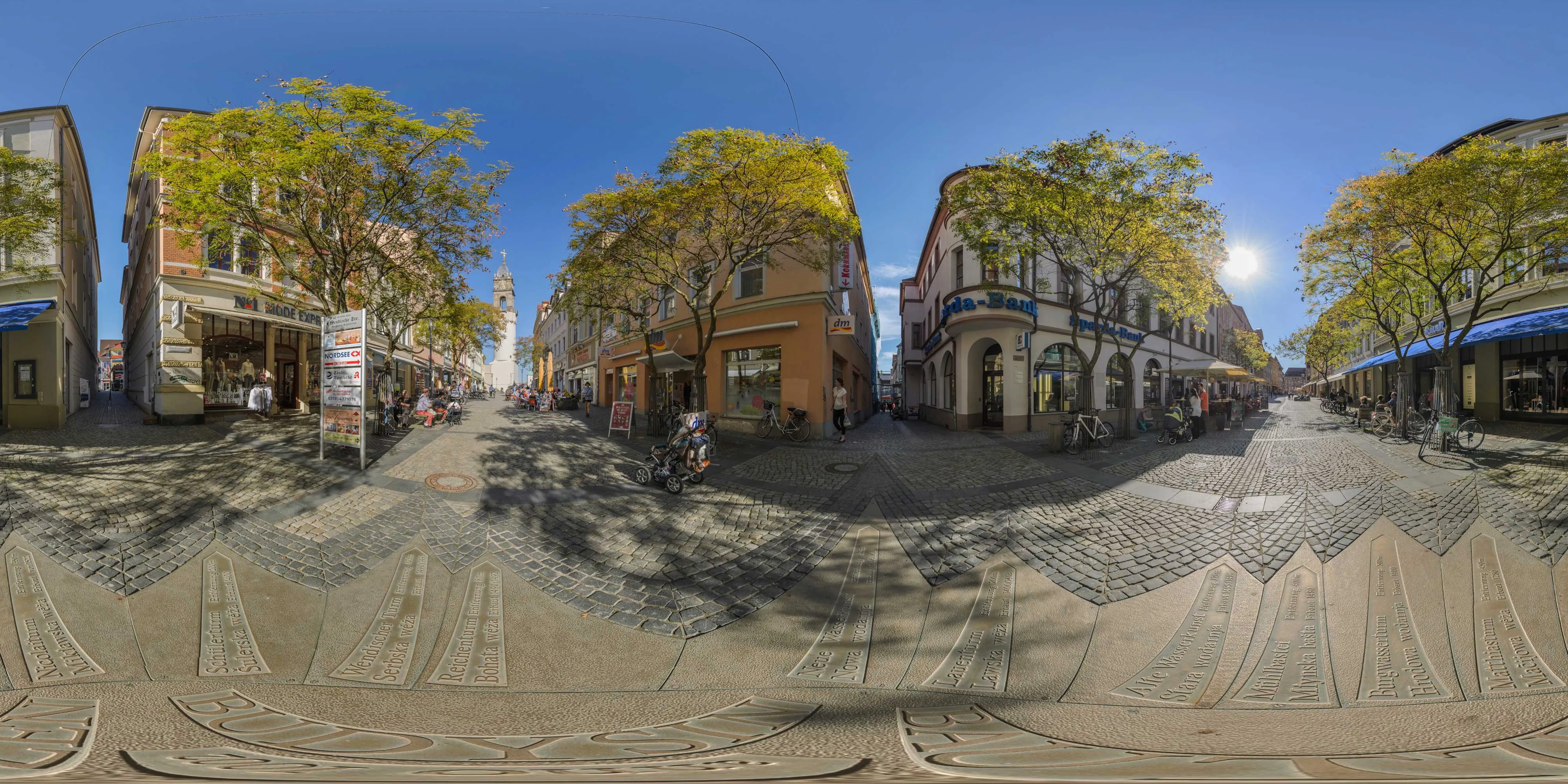 360 Grad Panorama Ansicht: Reichenstraße in Bautzen in Frühling 2017