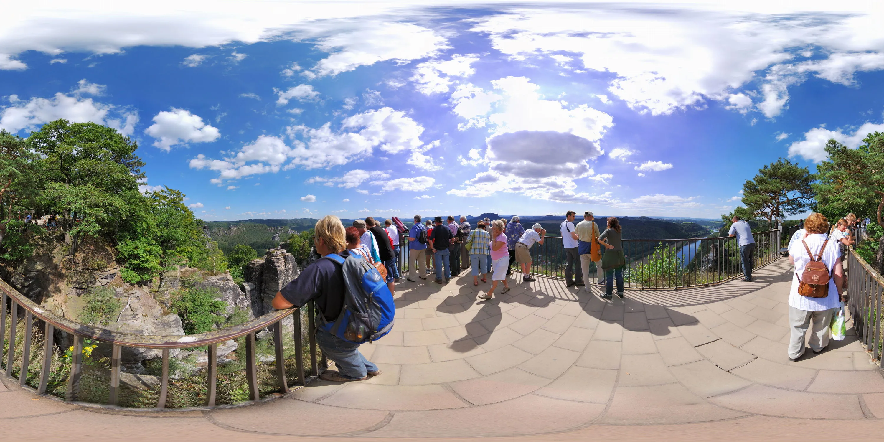 360 Grad Panorama Ansicht: Basteiaussicht in Basteibrücke