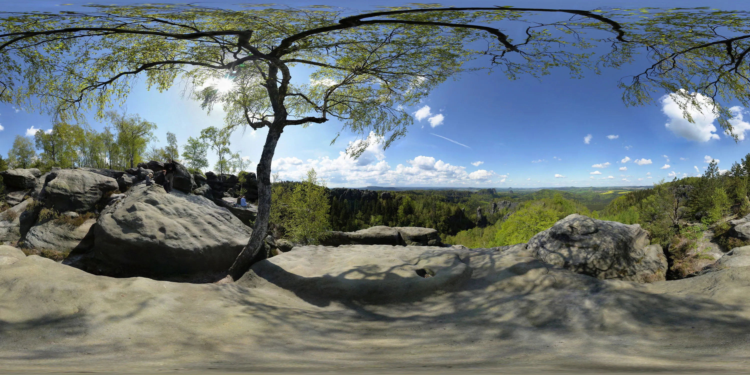 360 Grad Panorama Ansicht: Aussichtspunkt Carolafelsen in Sächsische Schweiz