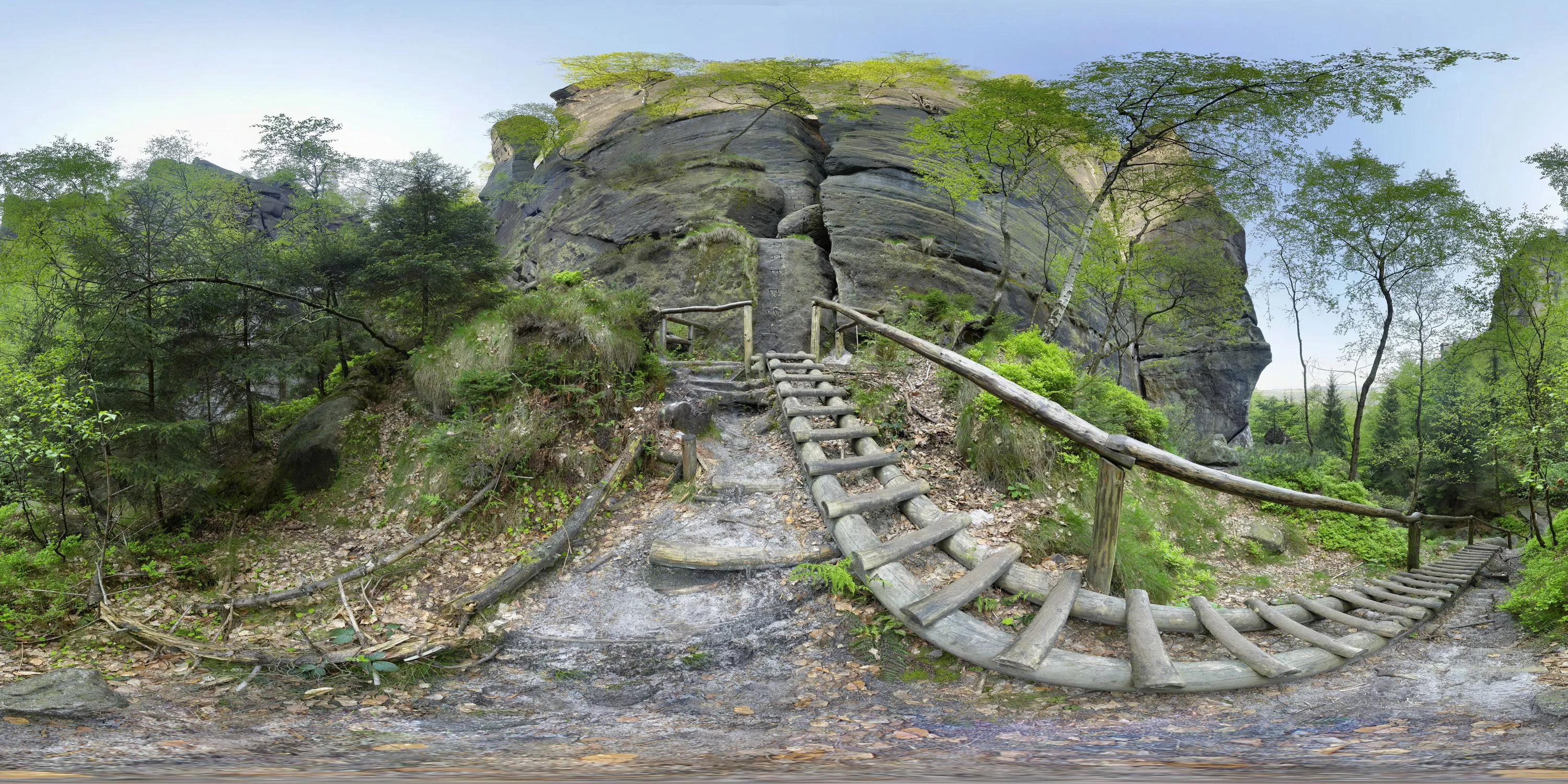 360 Grad Panorama Ansicht: Zwillingsstiege in Sächsische Schweiz