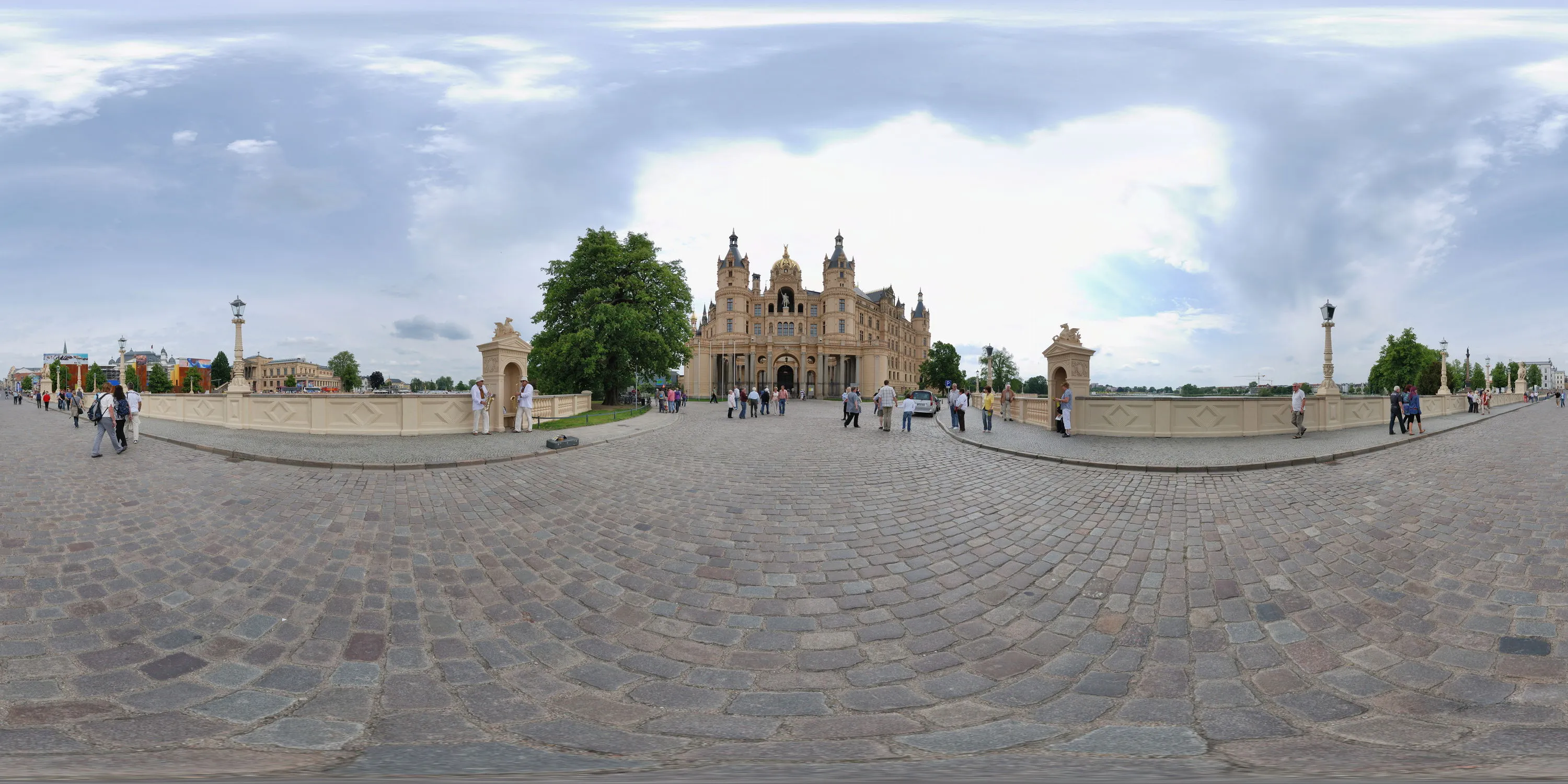 360 Grad Panorama Ansicht: Schloßbrücke Lennestraße in Schwerin