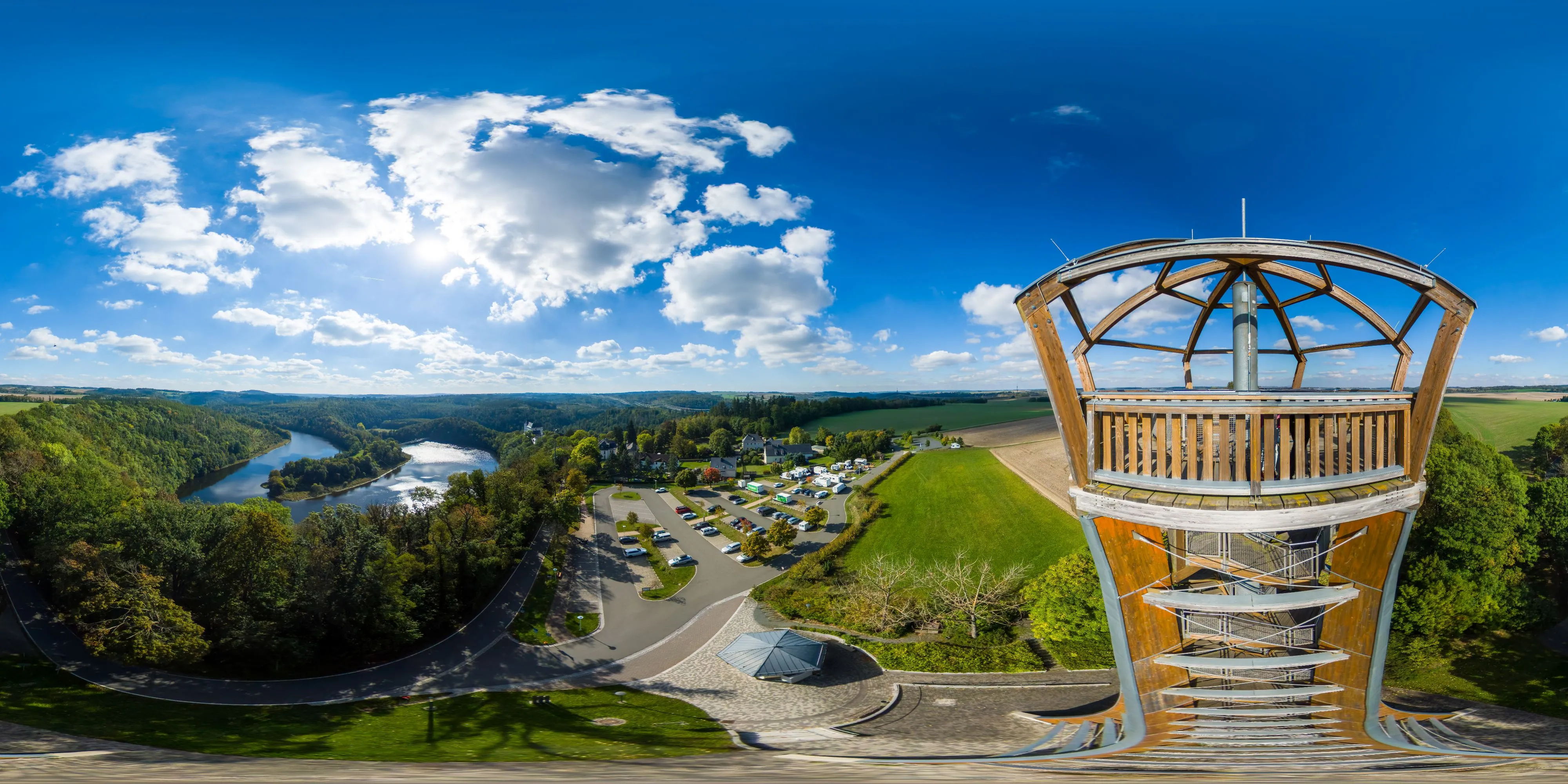 360 Grad Panorama Ansicht: Saaleturm Burgk in Thüringen