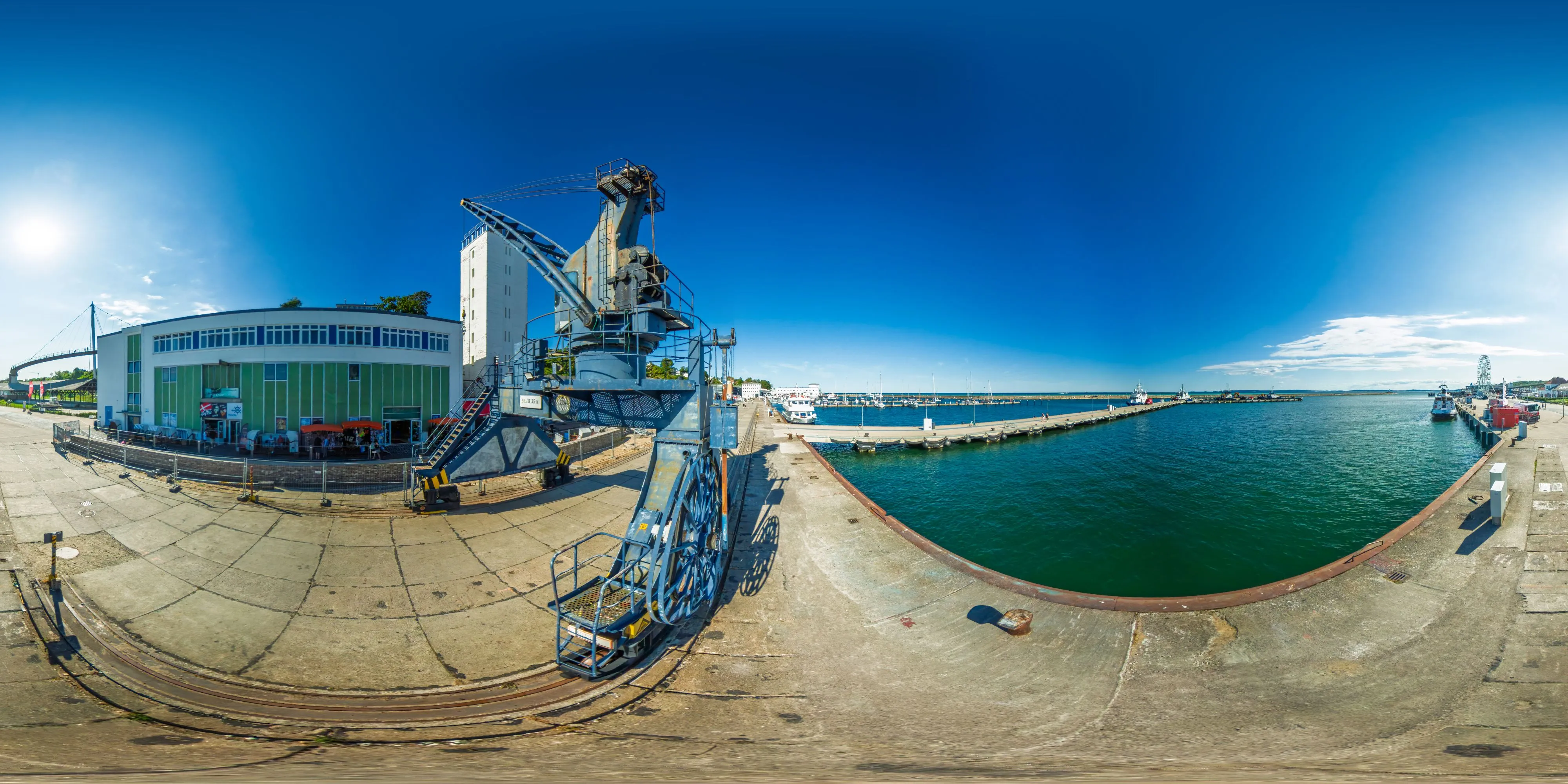 360° Panorama Ansicht: Sassnitz - Alter Hafenkran
