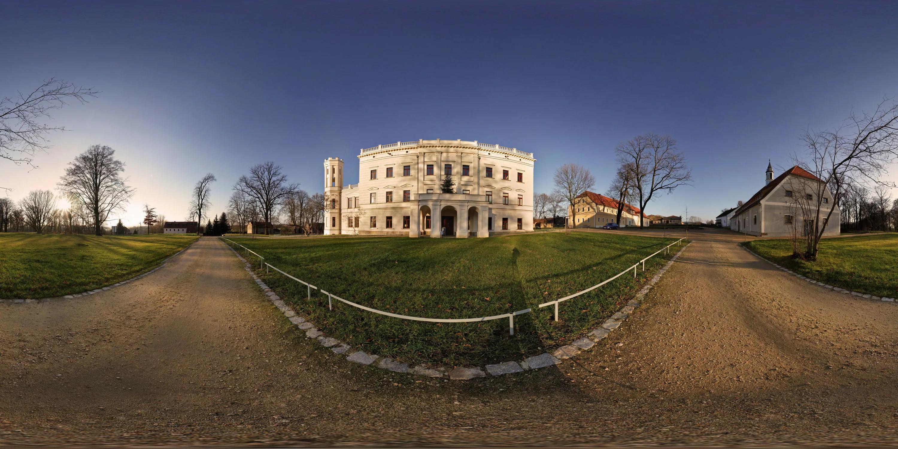 360 Grad Panorama Ansicht: Schloss Krobnitz in Oberlausitz