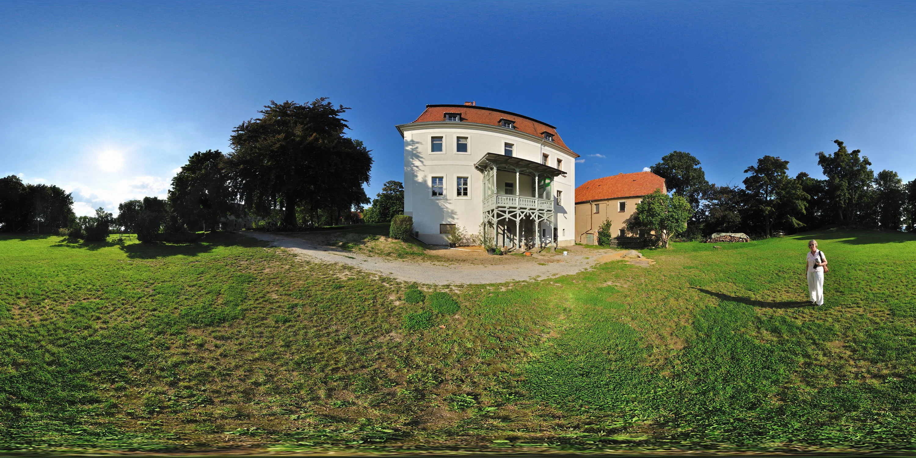 360 Grad Panorama Ansicht: Schloß Gröditz - Süd-Seite in Oberlausitz