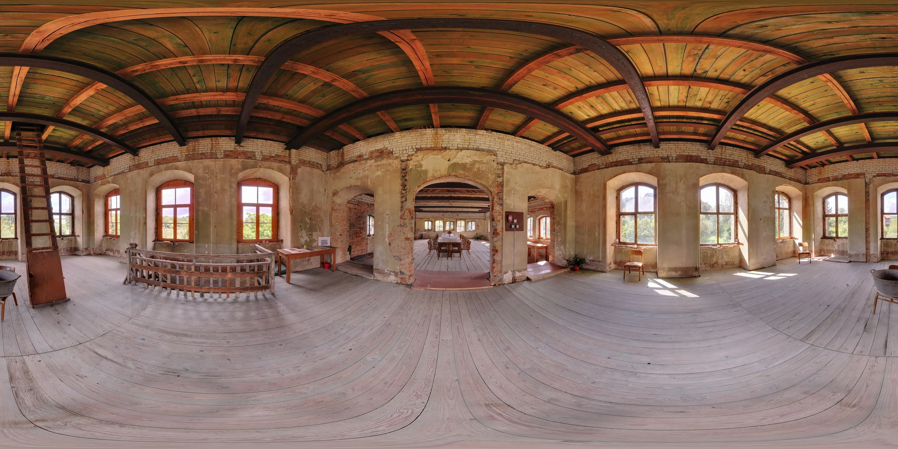 360 Grad Panorama Ansicht: Kanitz-Kyawsches Schloss - Flur 1 in Hainewalde