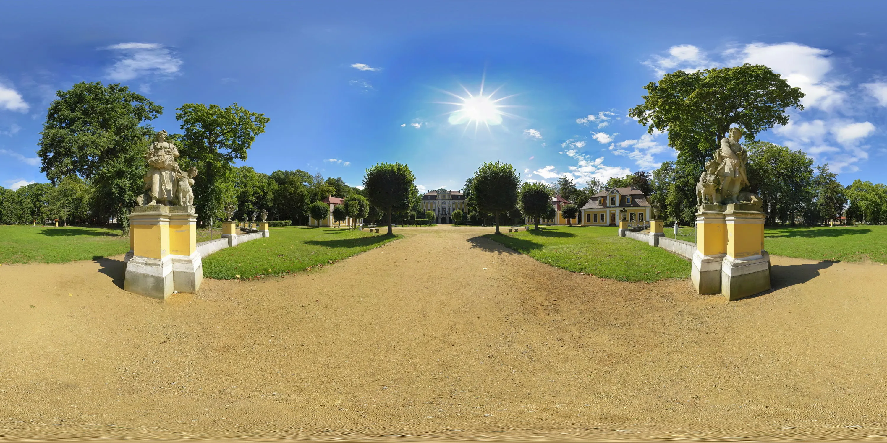 360 Grad Panorama Ansicht: Schlosspark in Schloss Neschwitz