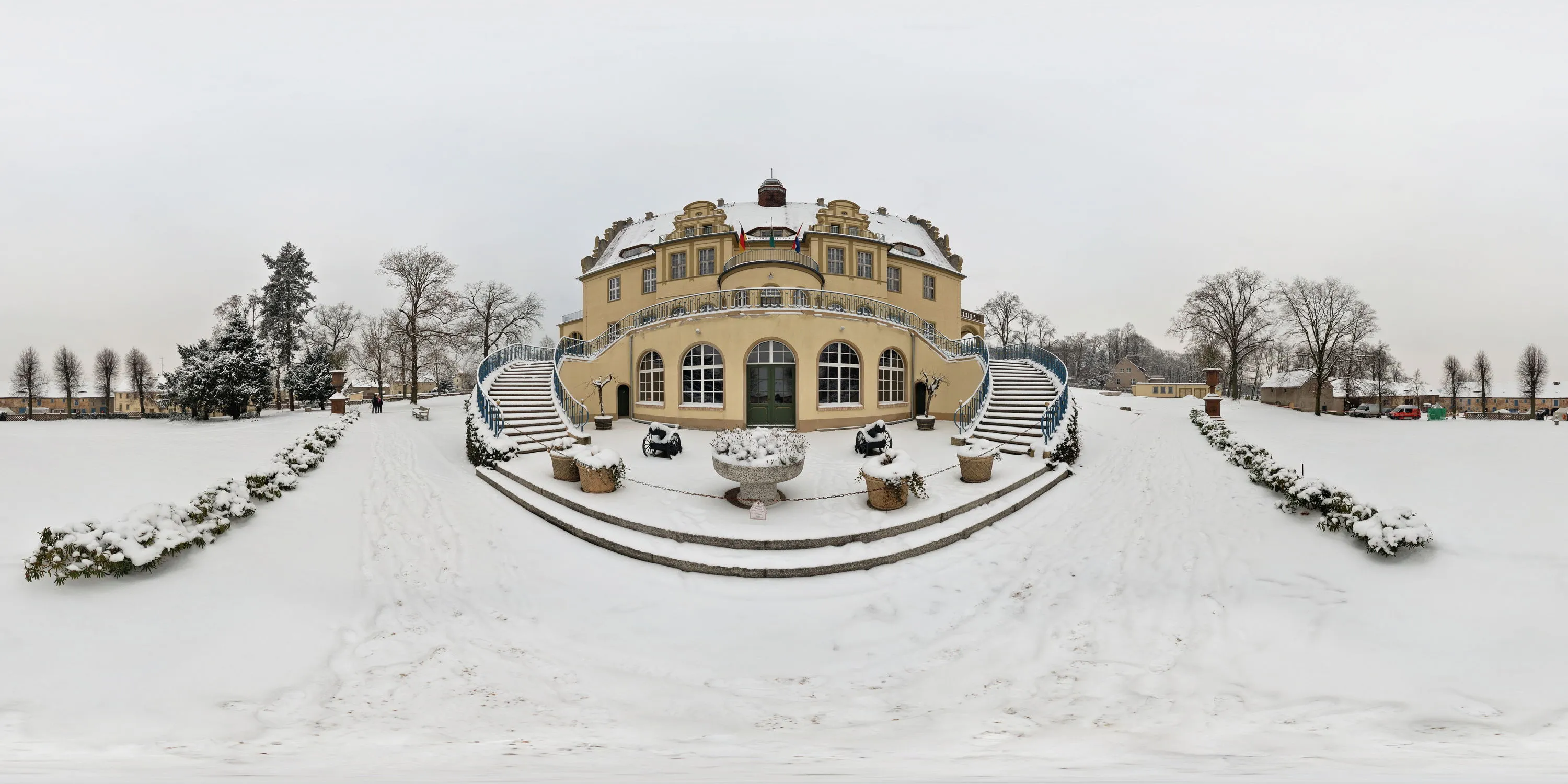 360 Grad Panorama Ansicht: Schloß Weißig Südseite Winter in Weißig/ Sa.