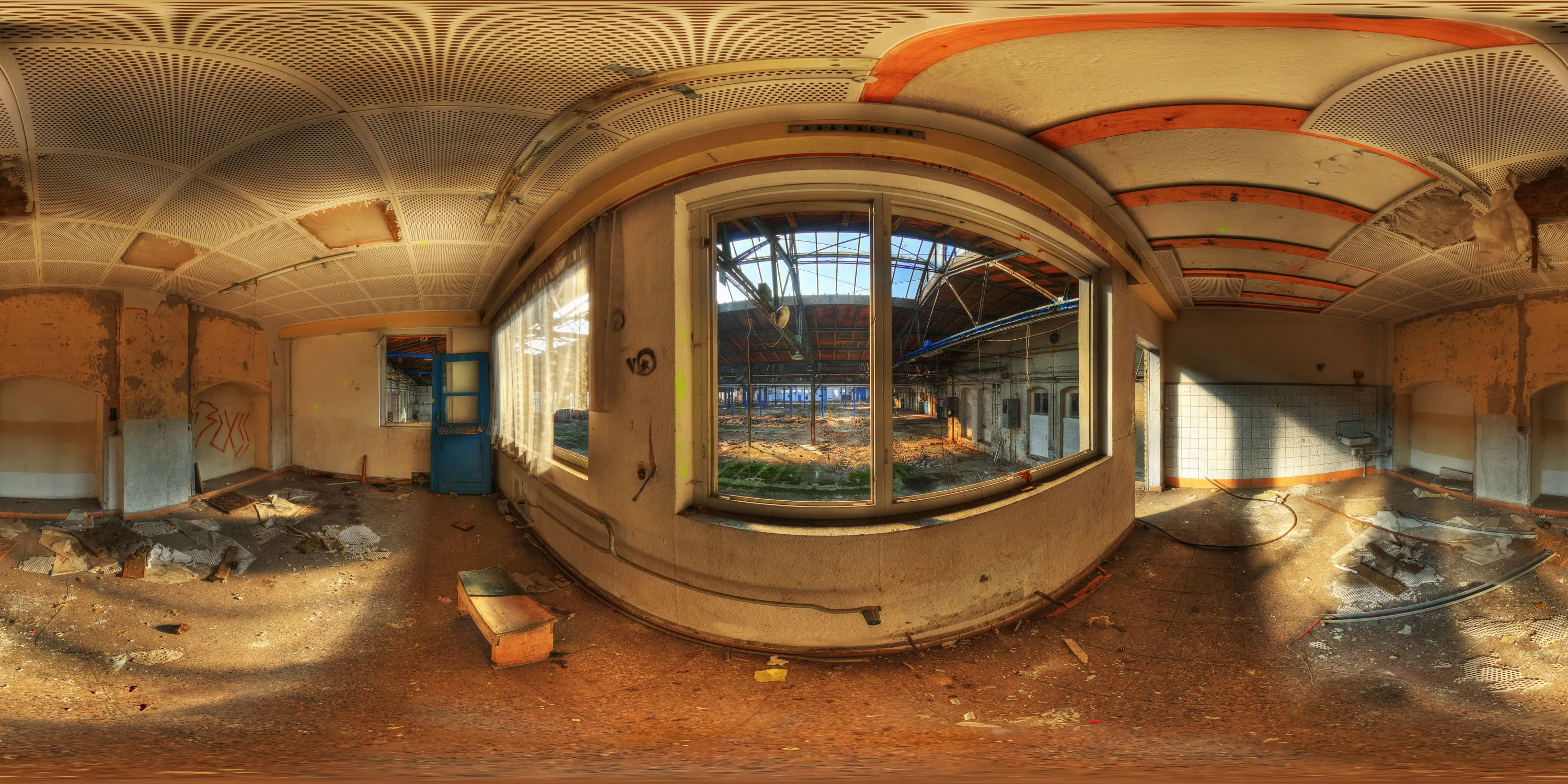 360 Grad Panorama Ansicht: Meisterbüro in Görlitzer Schmalspurbahn Werkstätten