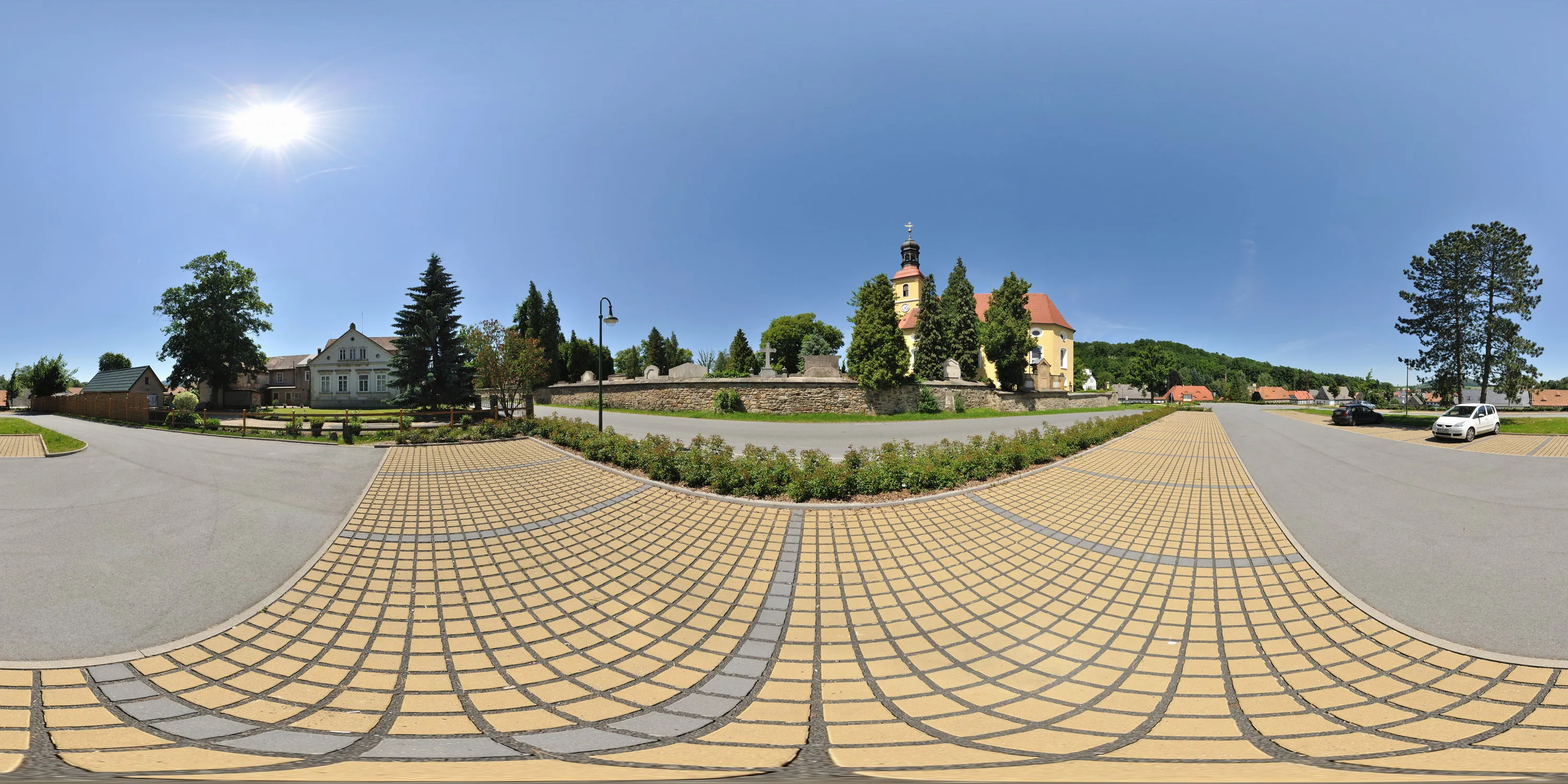 360 Grad Panorama Ansicht: evangelisch-lutherische Kirche 1 in Großschönau