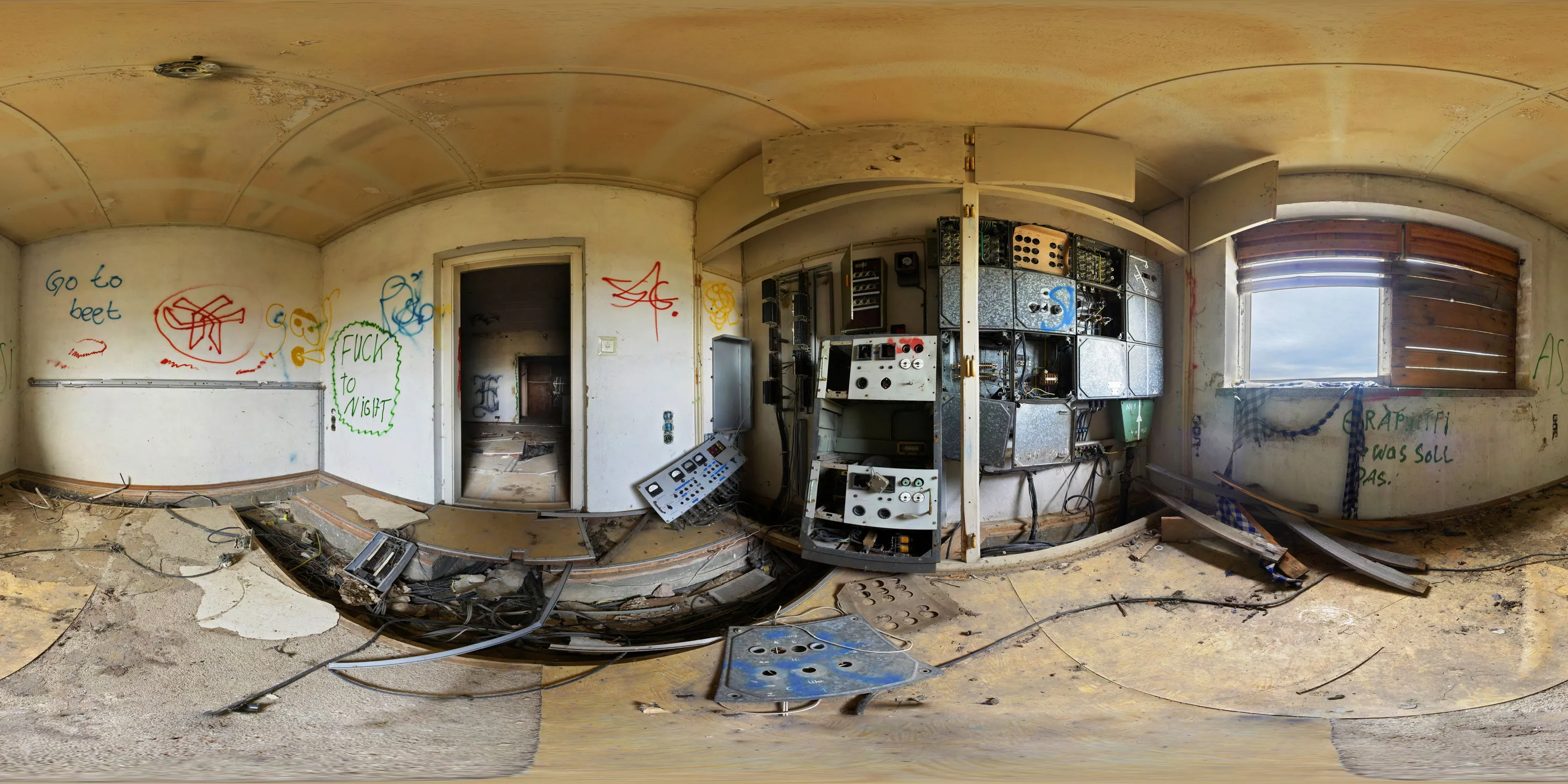 360 Grad Panorama Ansicht: MfS-Nachrichtenobjekt in Kubschütz in Lost Places - Vergessene Plätze