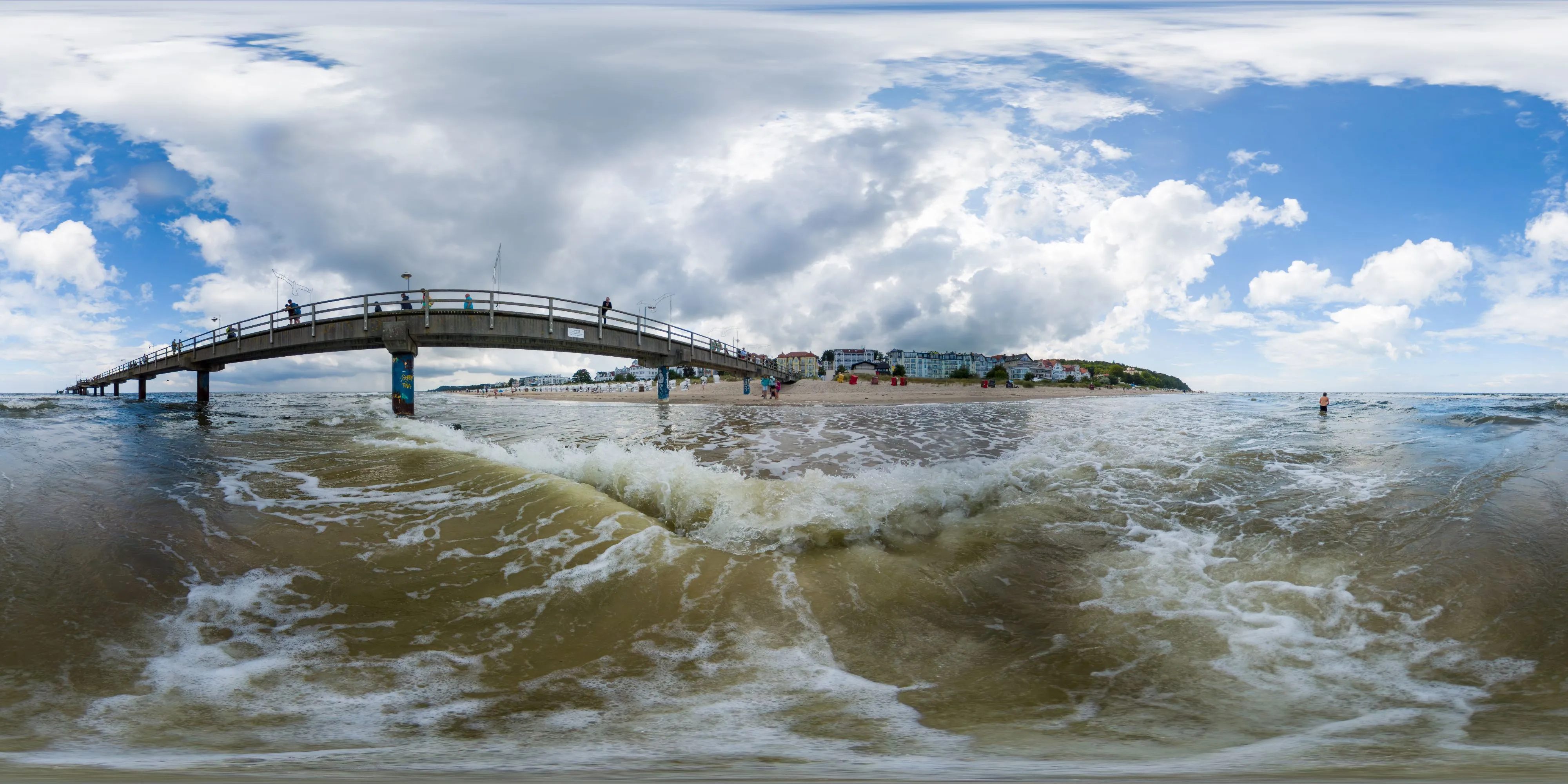 360° Panorama Ansicht: am Strand von Bansin