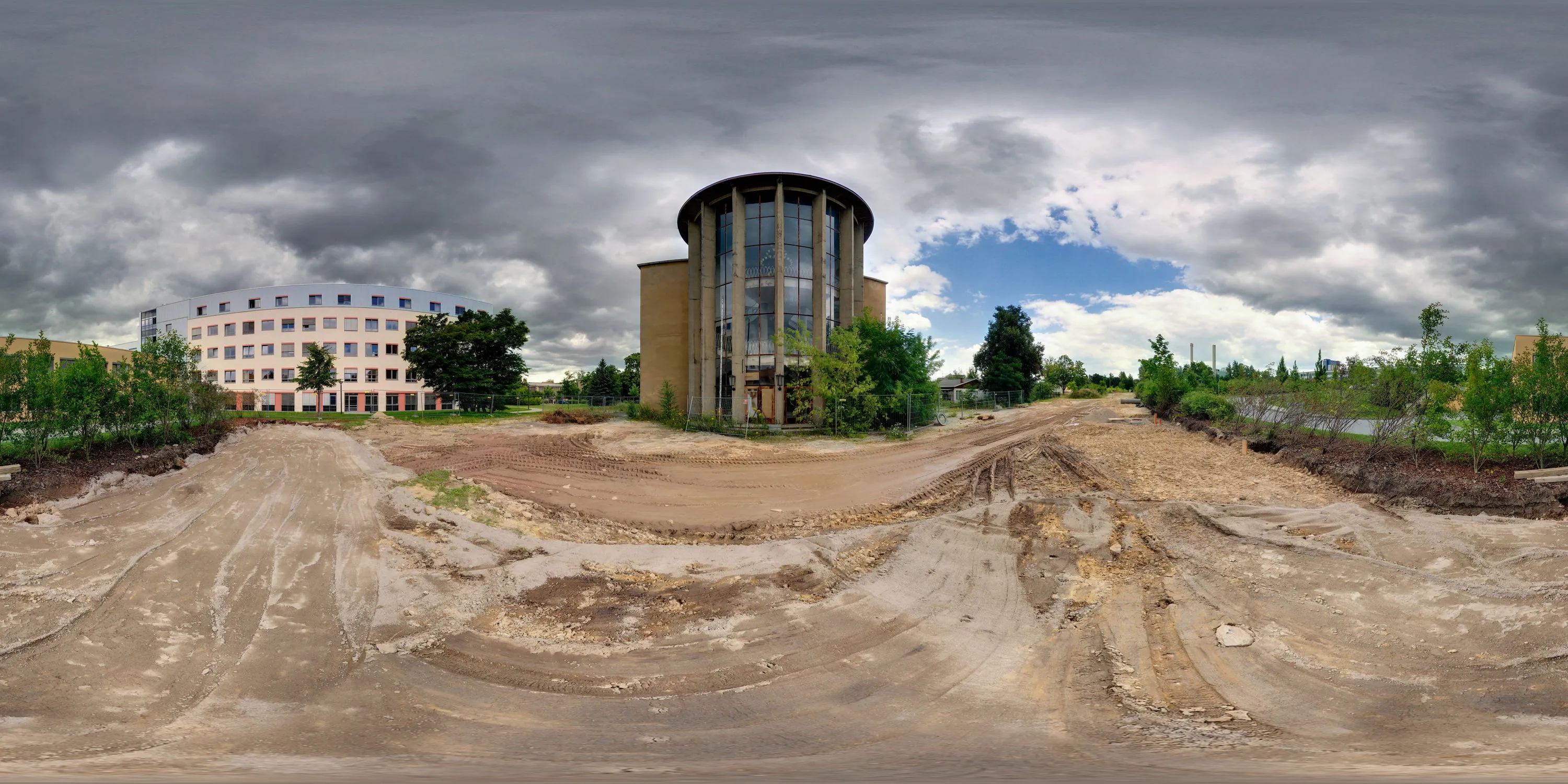 360 Grad Panorama Ansicht: Veranstaltungssaal und Kantine in VEB Strömungsmaschinen Pirna