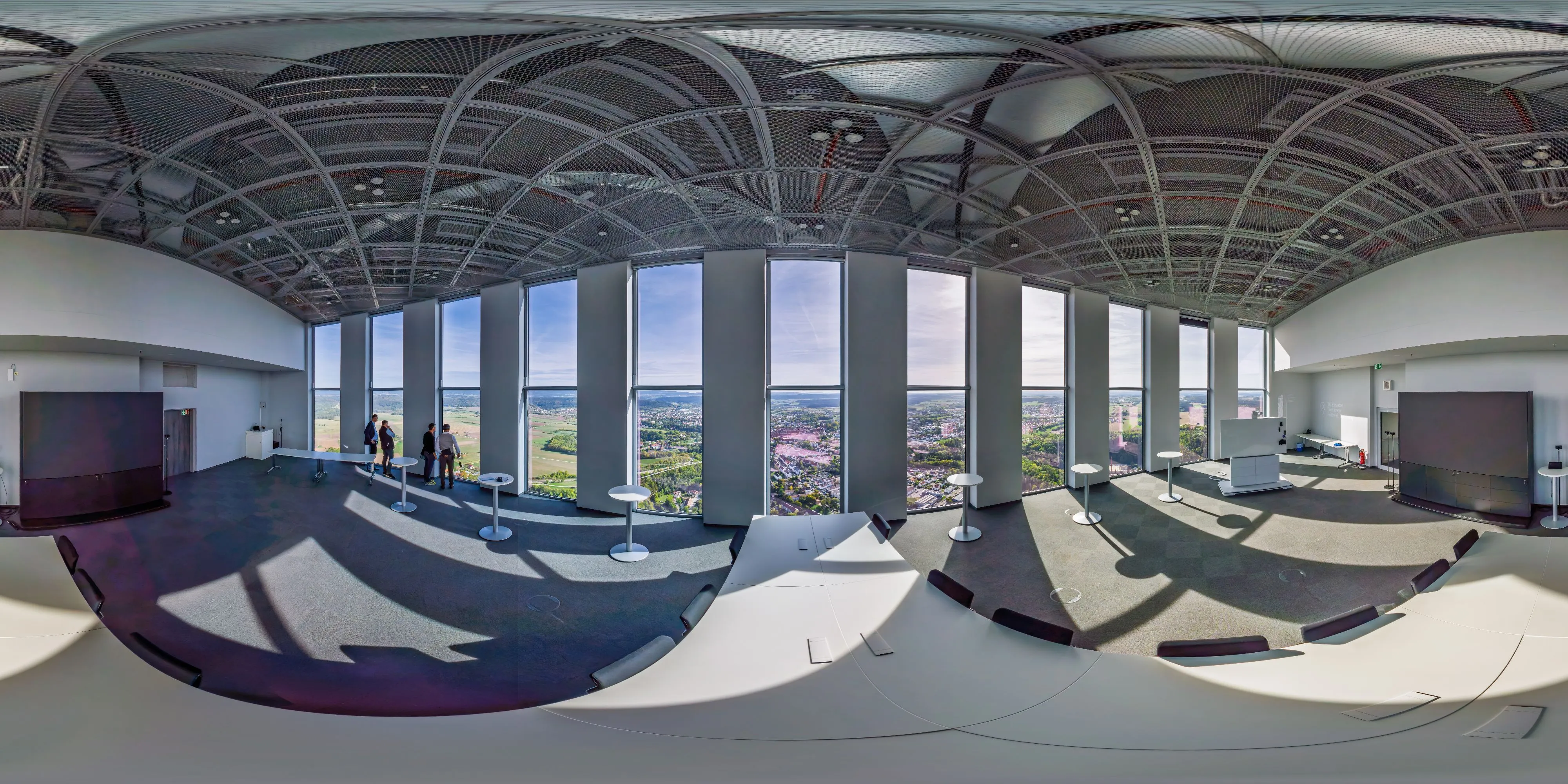 360° Panorama Ansicht: TK Elevator Testturm - Großer Konferenzraum auf 220m Höhe