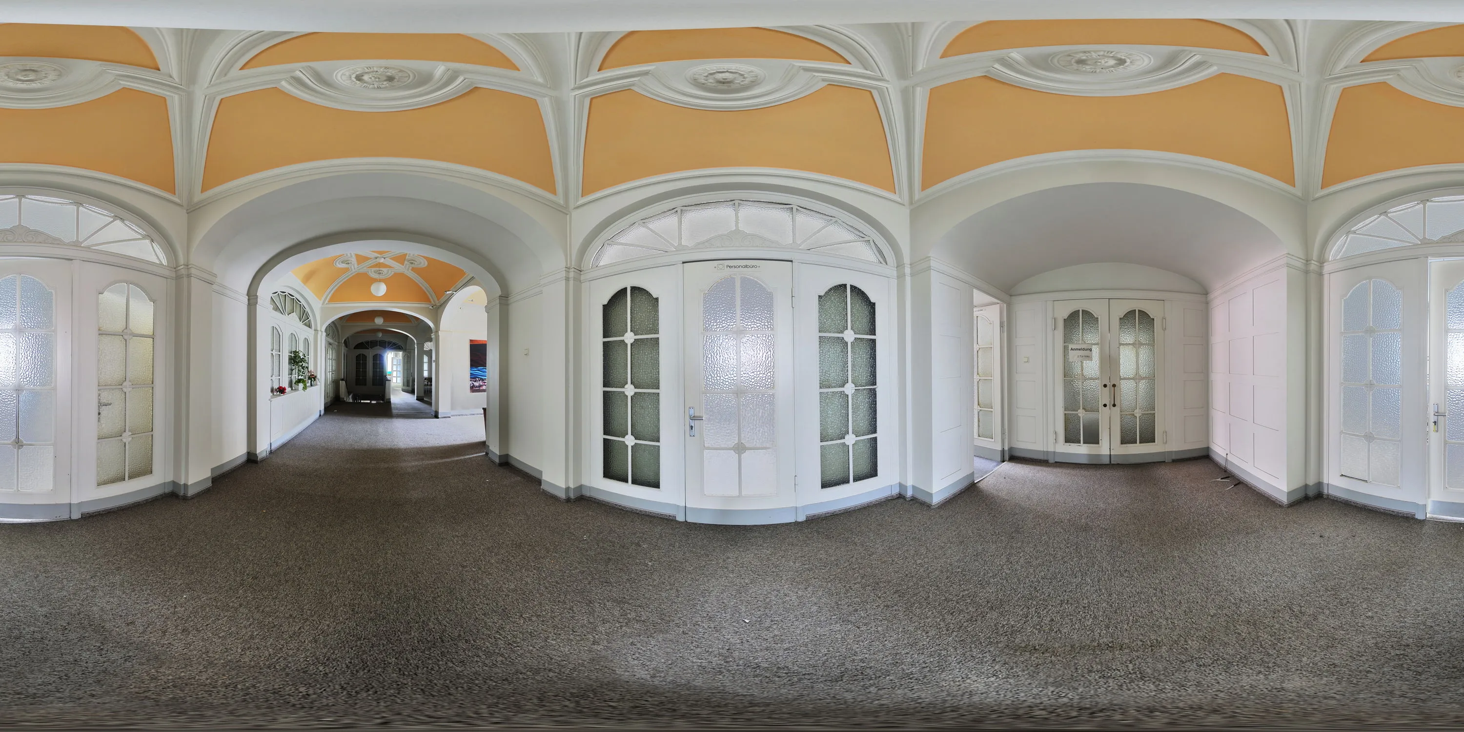 360 Grad Panorama Ansicht: Eingangshalle 1 in Textilfabrik Oberlauitz Verwaltung