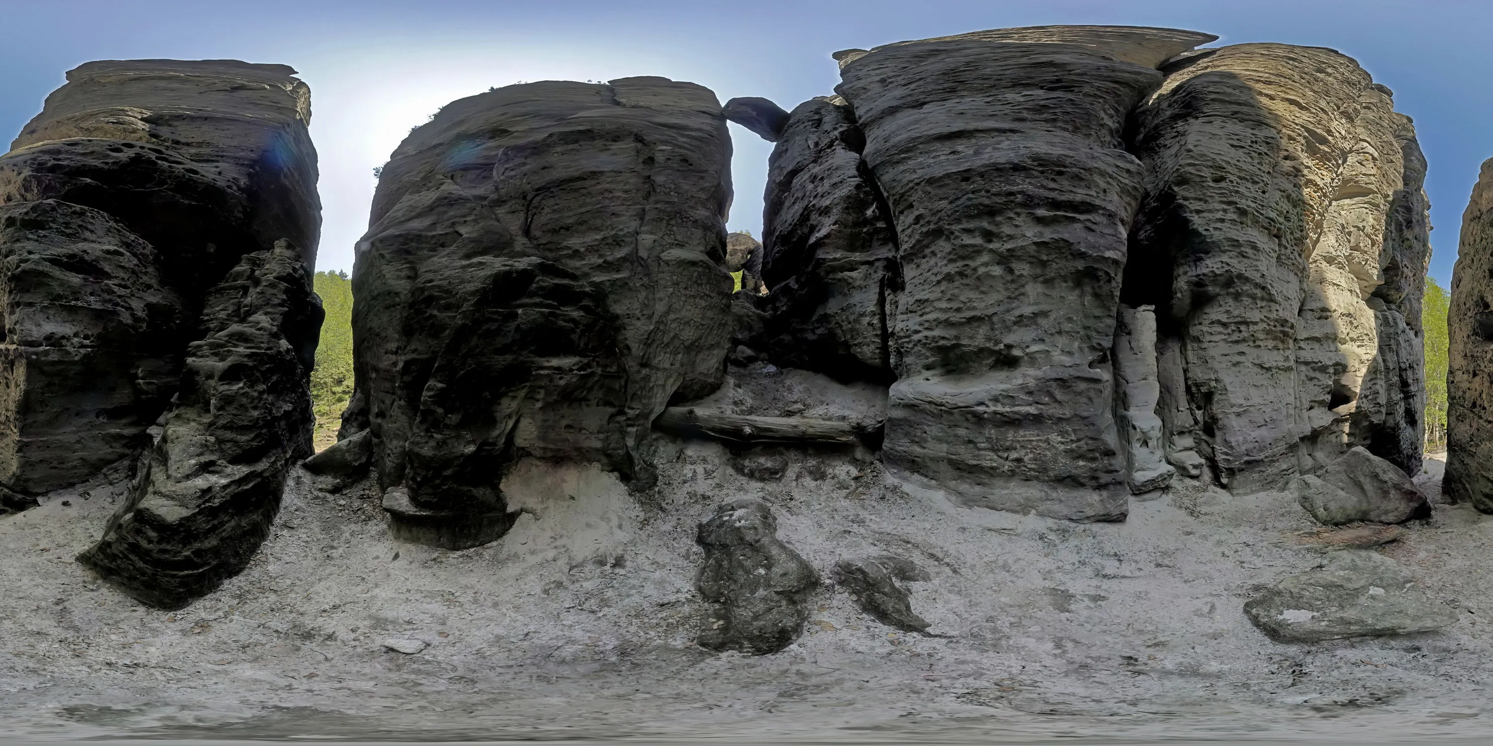 360 Grad Panorama Ansicht: Tyssaer Wände in Böhmische Schweiz