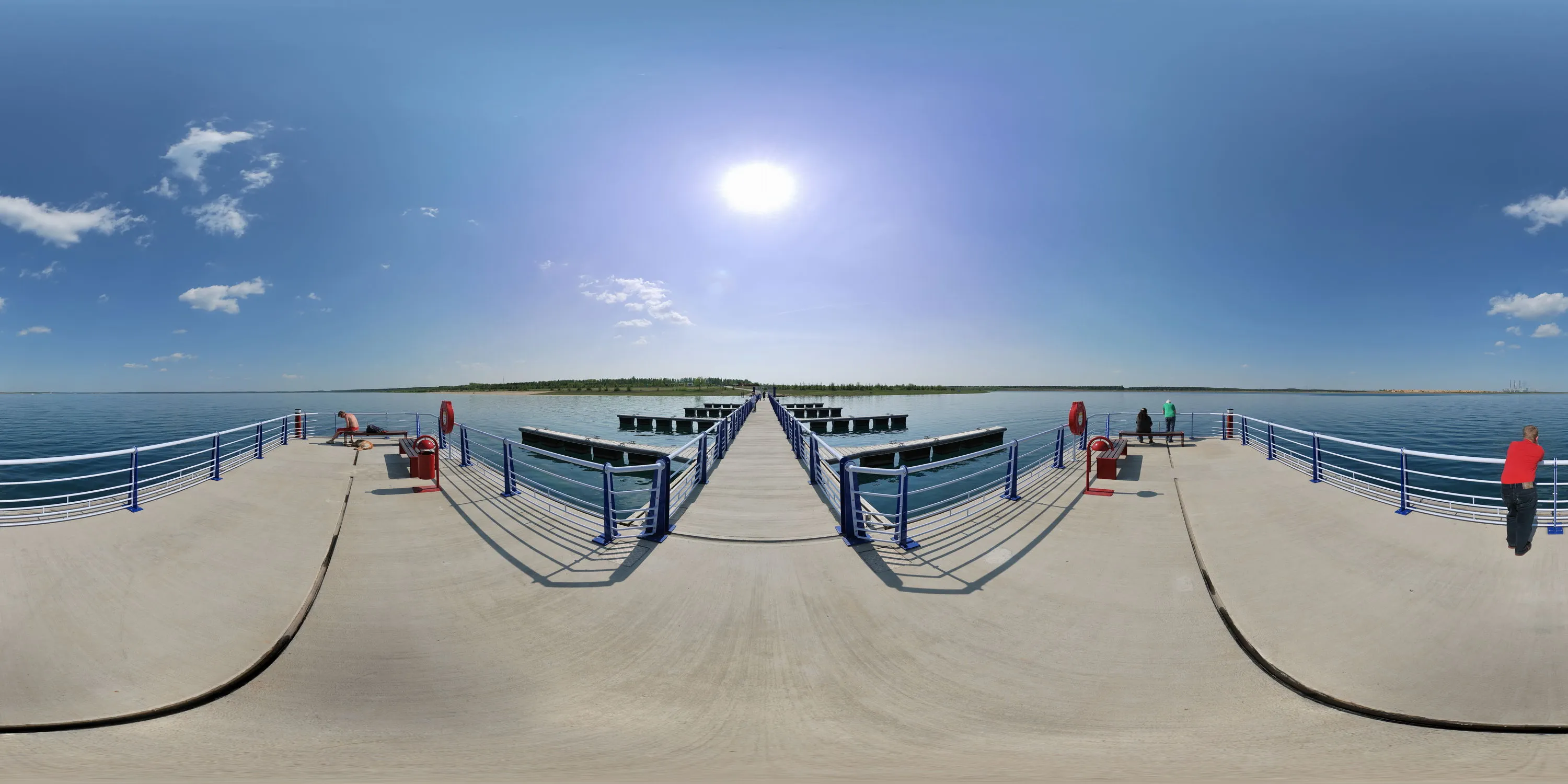 360 Grad Panorama Ansicht: Seebrücke Uhyst in Bärwalder See