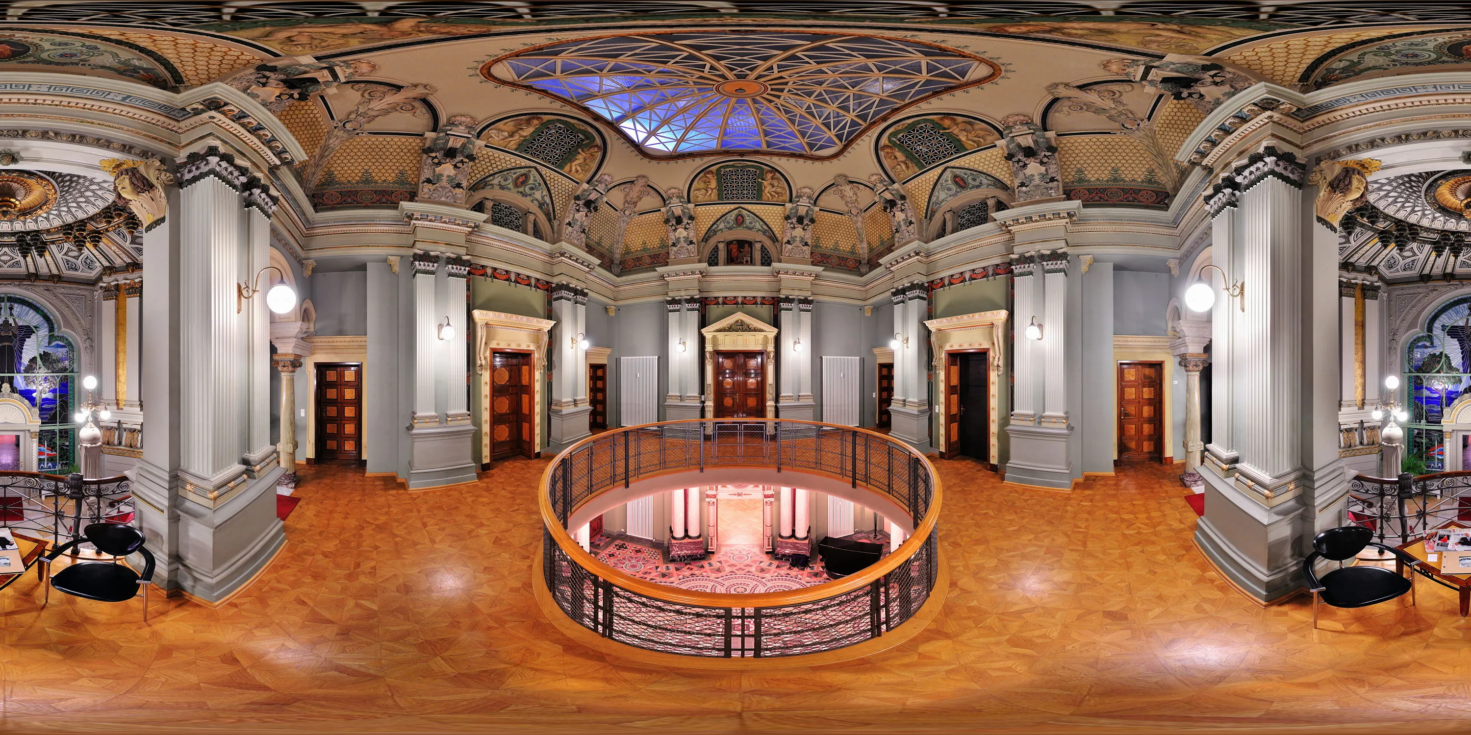 360 Grad Panorama Ansicht: Eingangshalle 1. Stock in Villa Weigang 2011