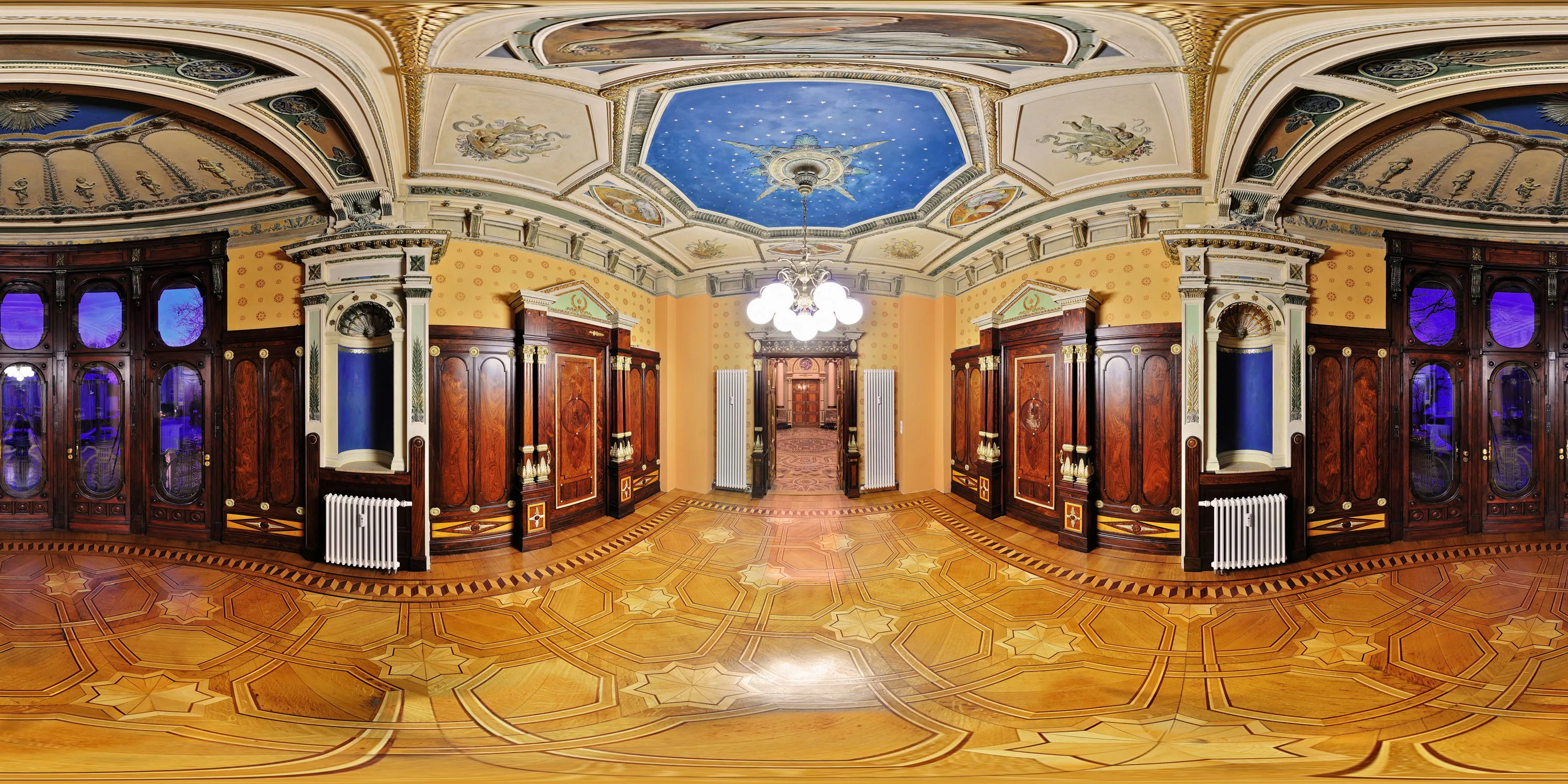 360 Grad Panorama Ansicht: Empfangssalon in Villa Weigang 2011