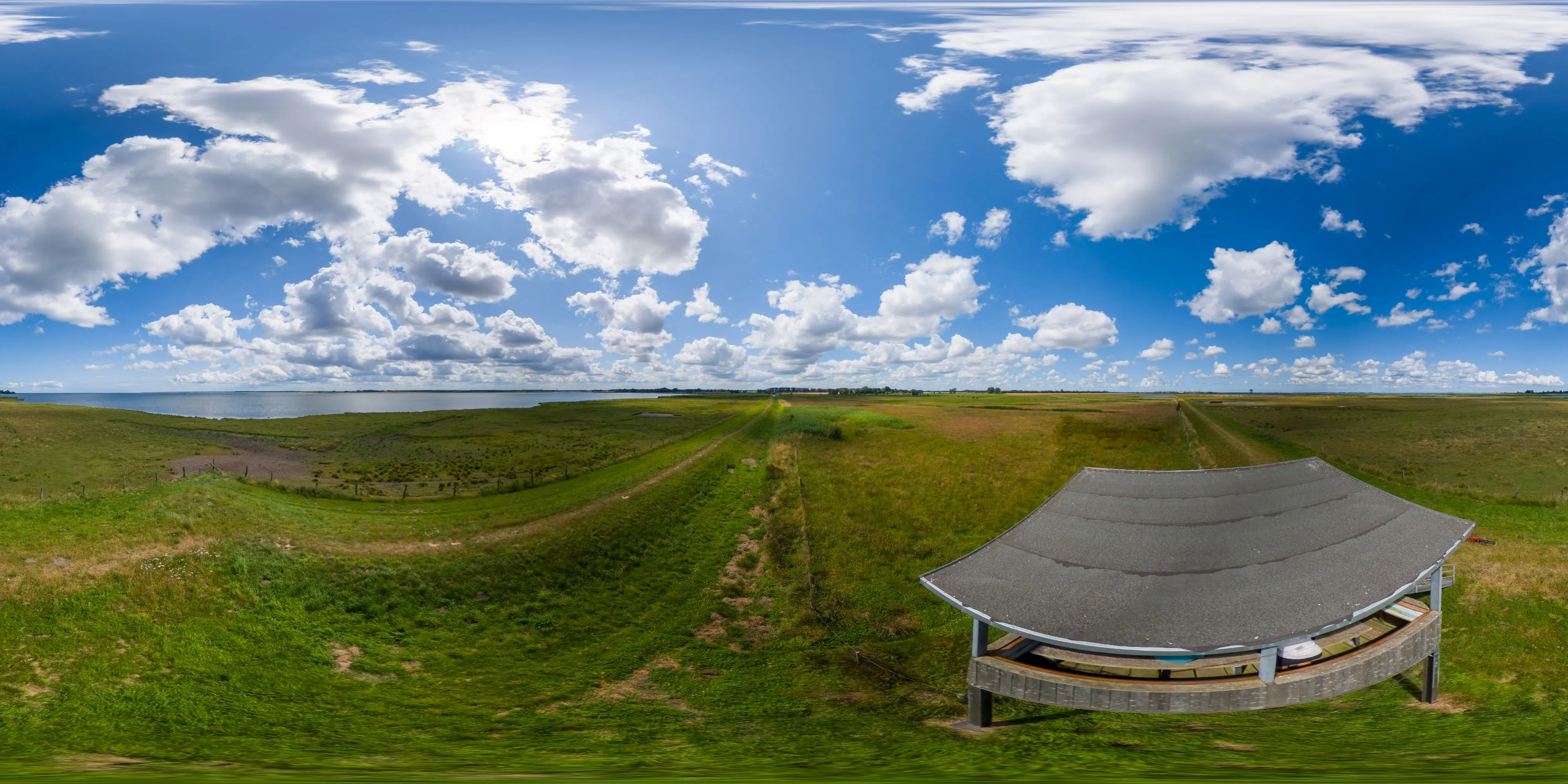 360° Panorama Ansicht: Vogelbeobachtungsturm Kooser Wiesen