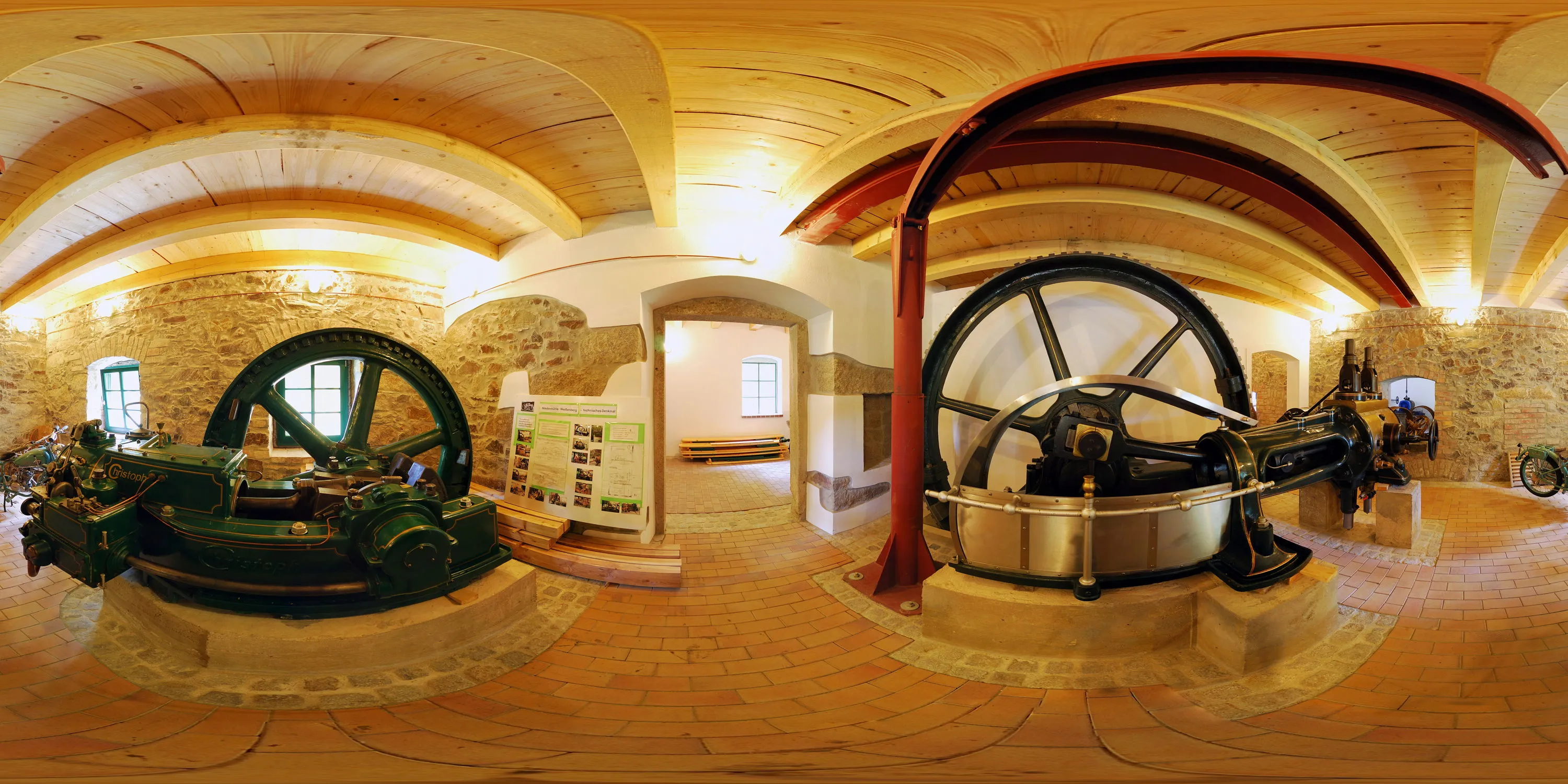 360 Grad Panorama Ansicht: Dampfmaschinen in Niedermühle
