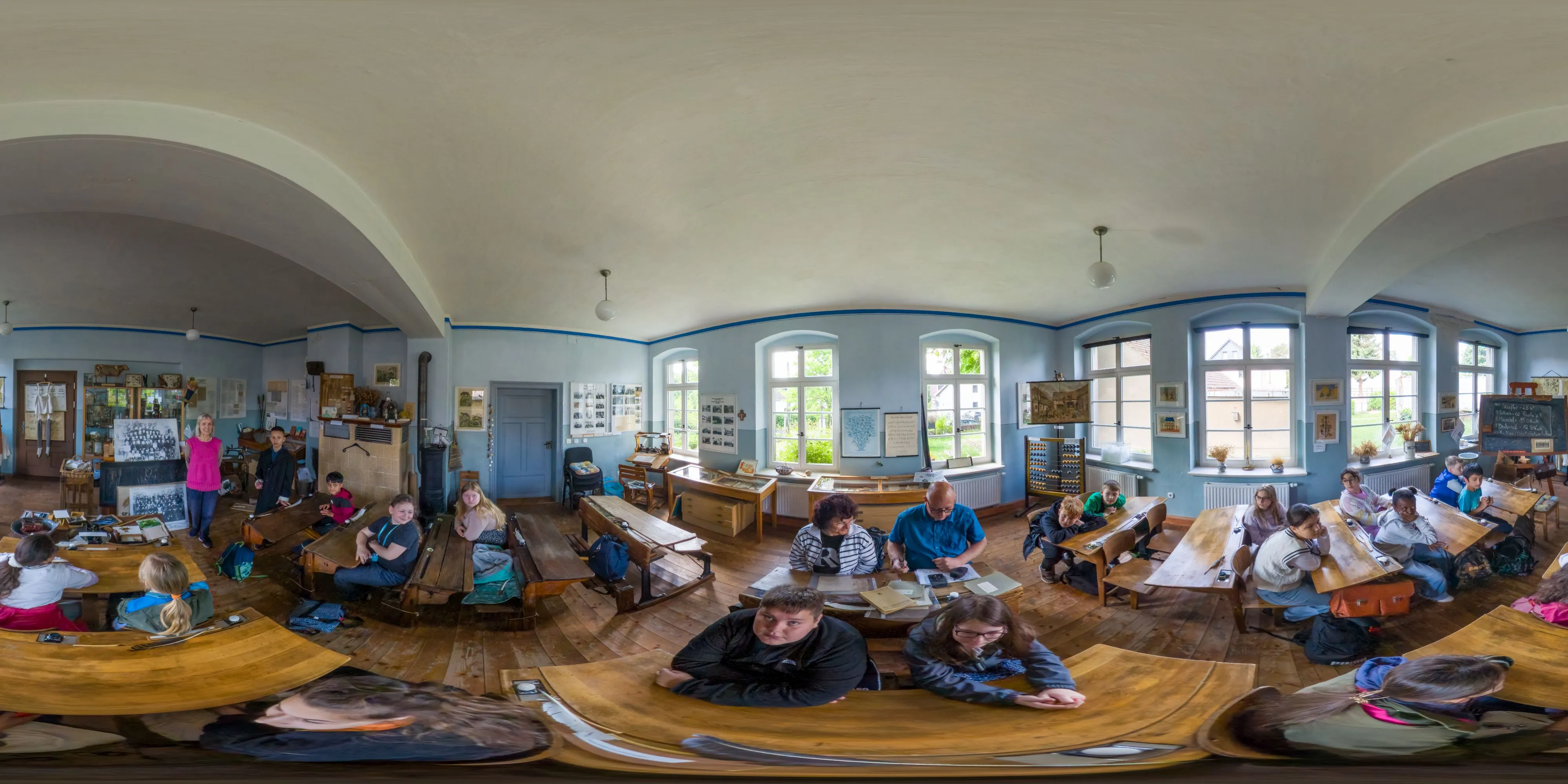 360 Grad Panorama Ansicht: Sorbisches Schulmuseum Wartha in Oberlausitz