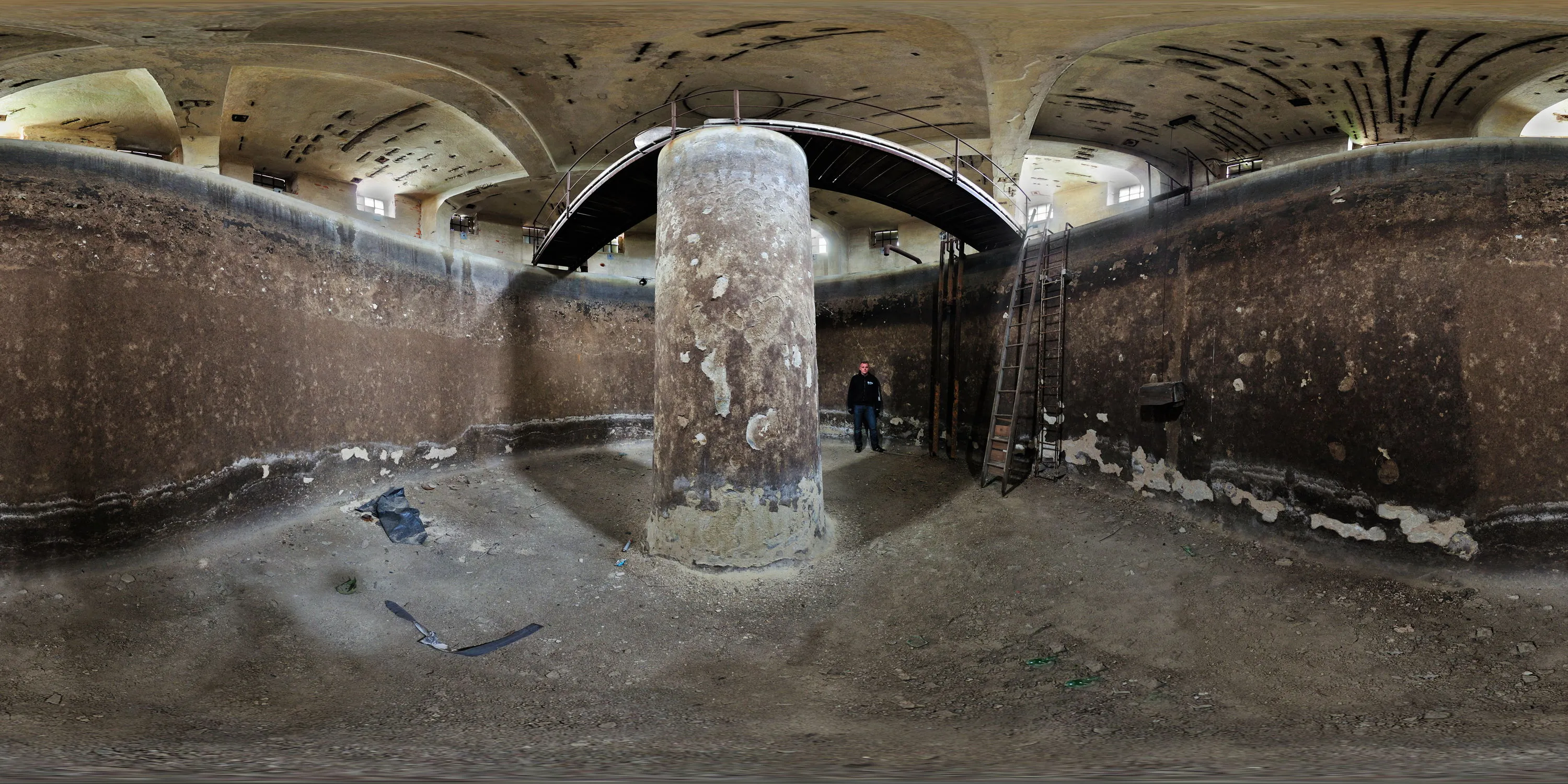 360 Grad Panorama Ansicht: Wasserbehälter in Wasserturm Lautex Werk