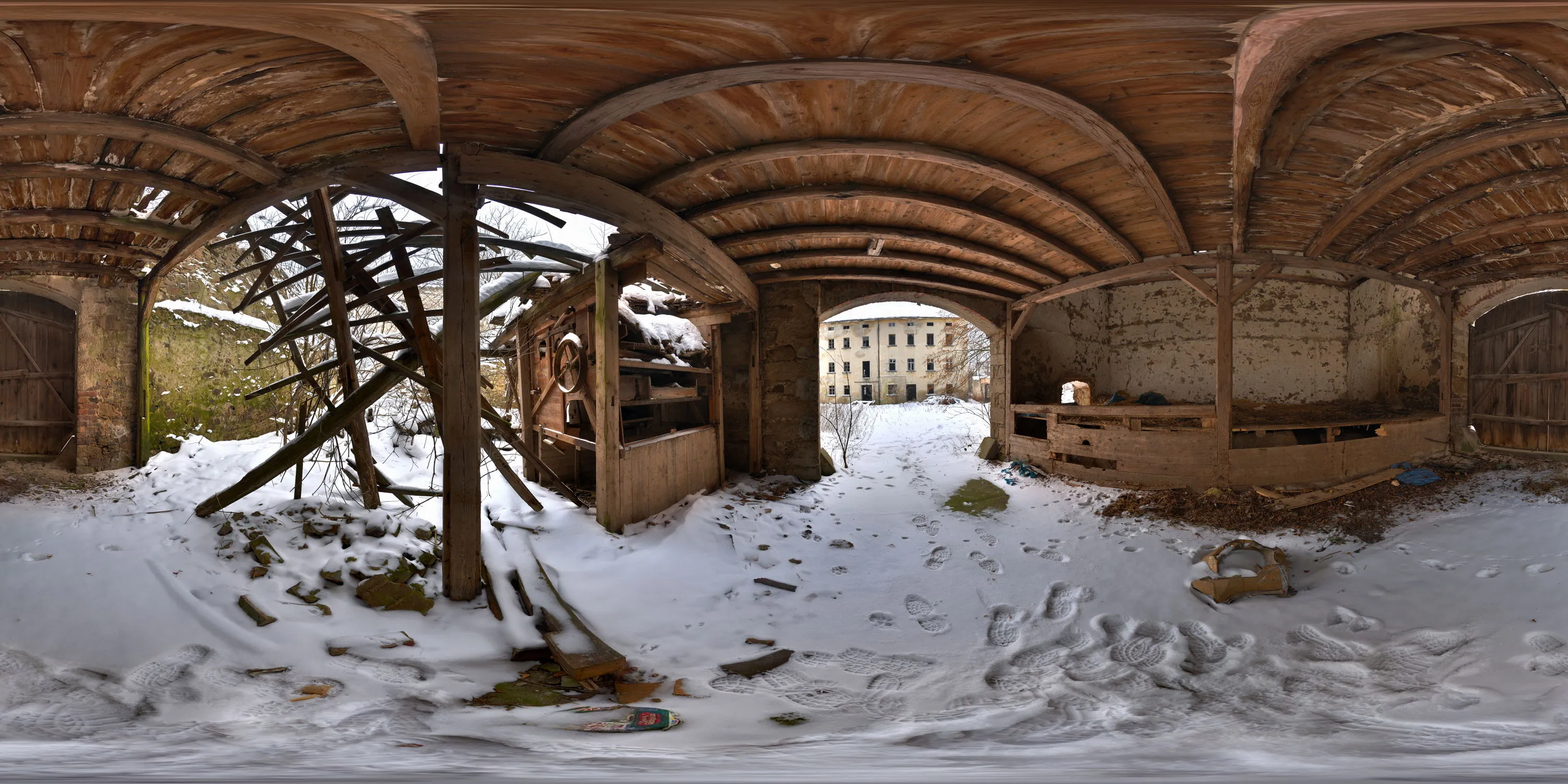 360 Grad Panorama Ansicht: Nebengebäude in Wuischker Mühle