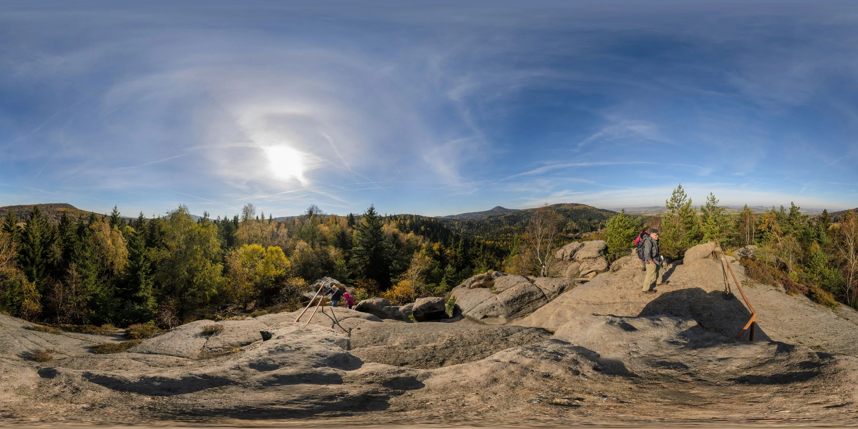 360 Grad Panorama Ansicht: Carolafelsen in Zittauer Gebirge
