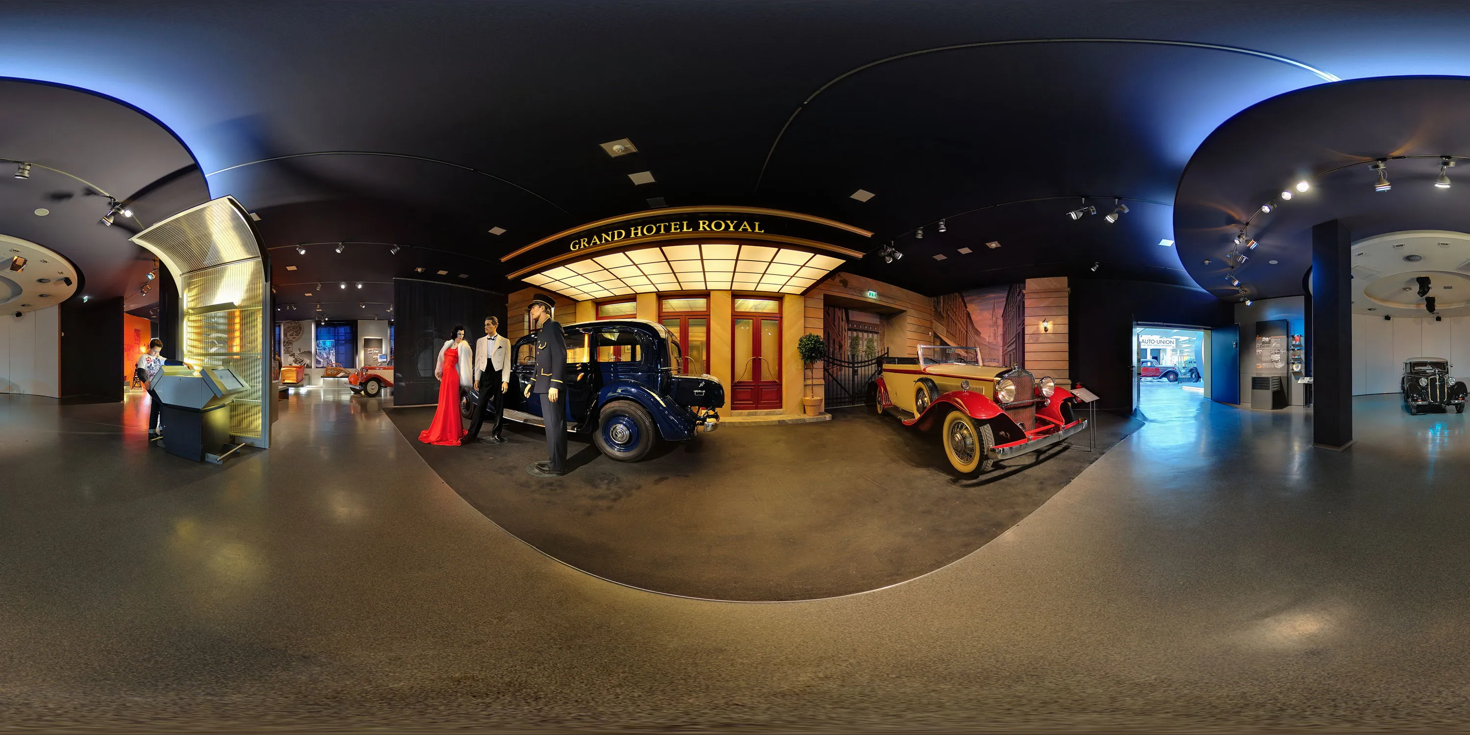 360 Grad Panorama Ansicht: Hotelszene in August Horch Museum Zwickau