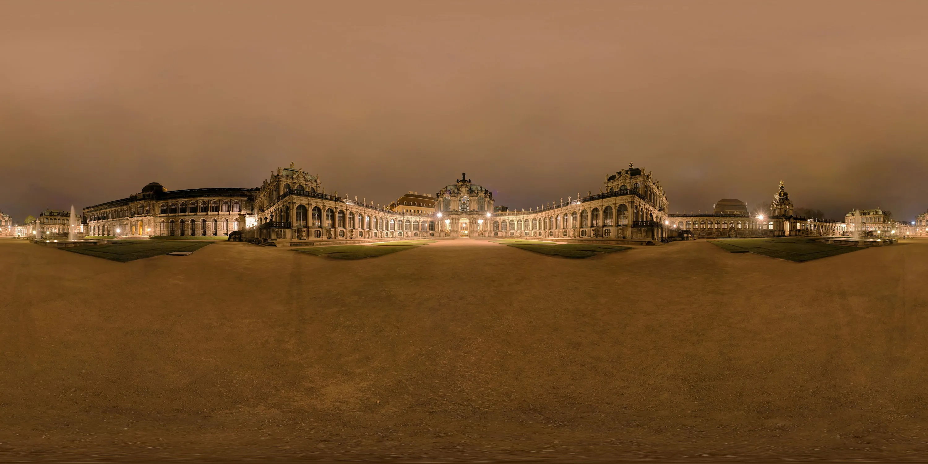 360 Grad Panorama Ansicht: Zwinger in Frühling 2007
