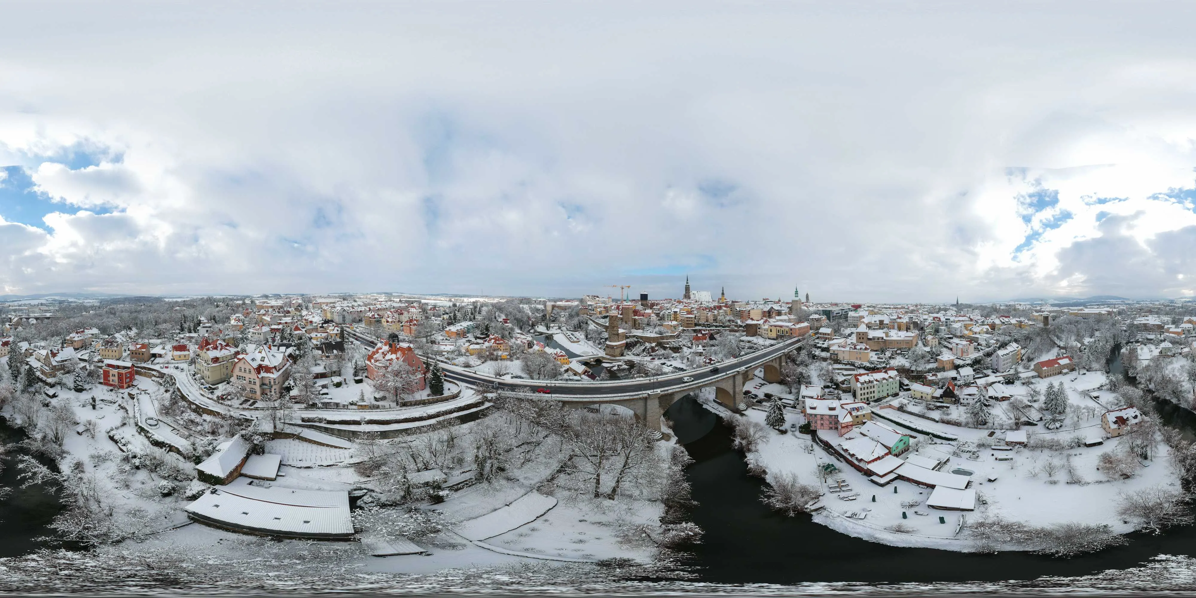 360 Grad Panorama Ansicht: Am Feldschlößchen in Winter 2019