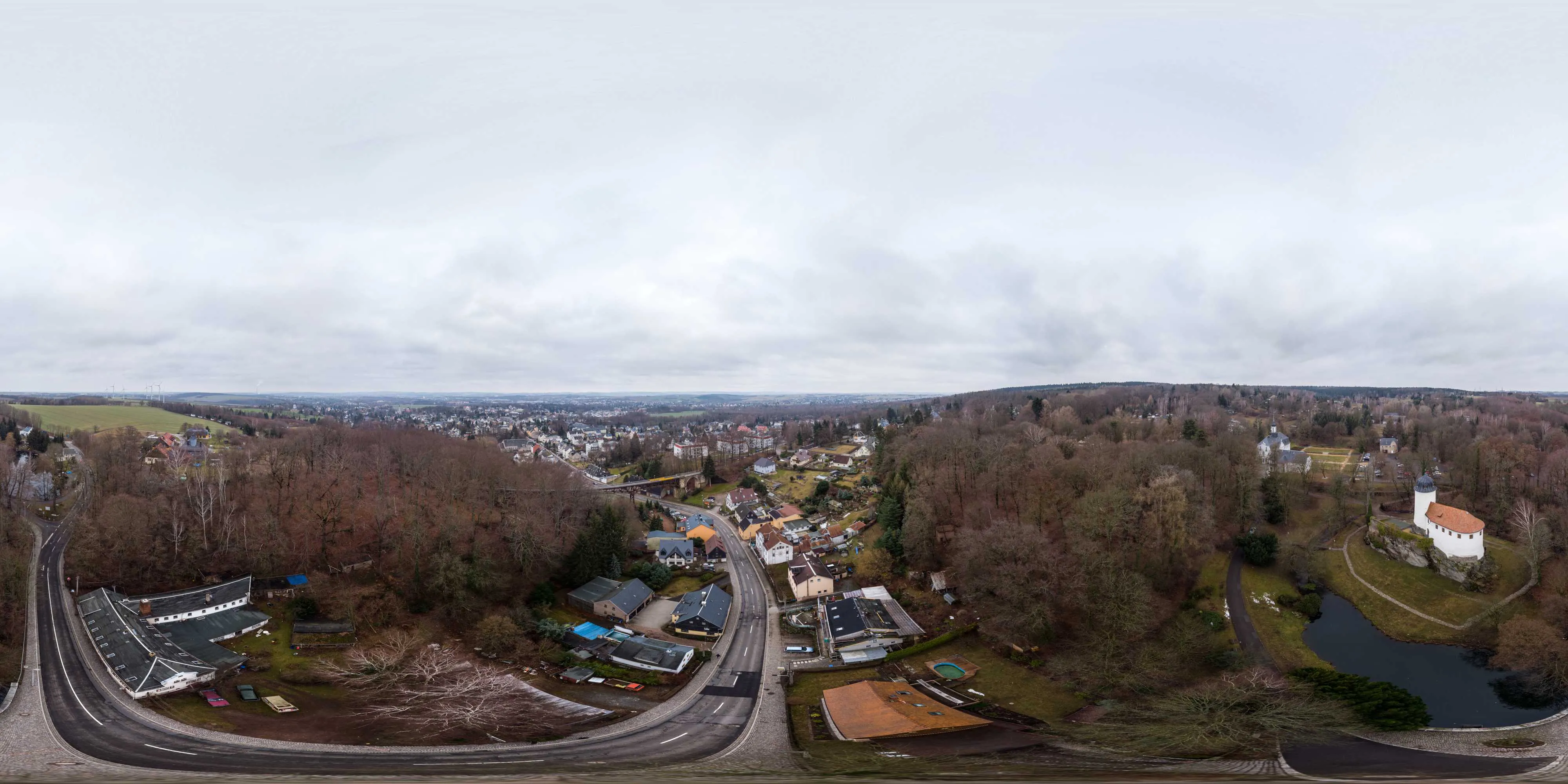 360 Grad Panorama Ansicht: Burg Rabenstein in Chemnitz
