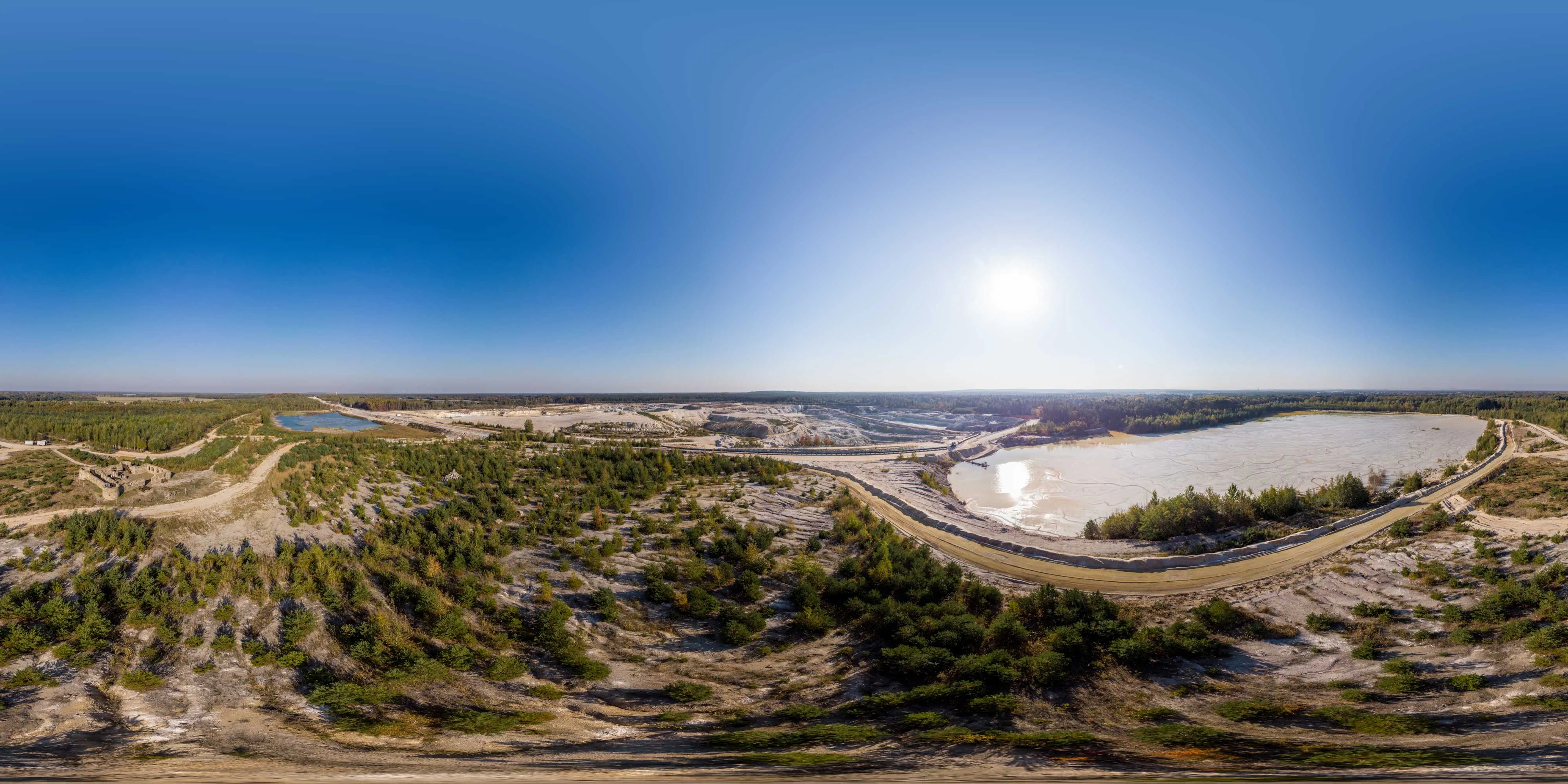 360 Grad Panorama Ansicht: künstliche Burgruine Caminau in Oberlausitz