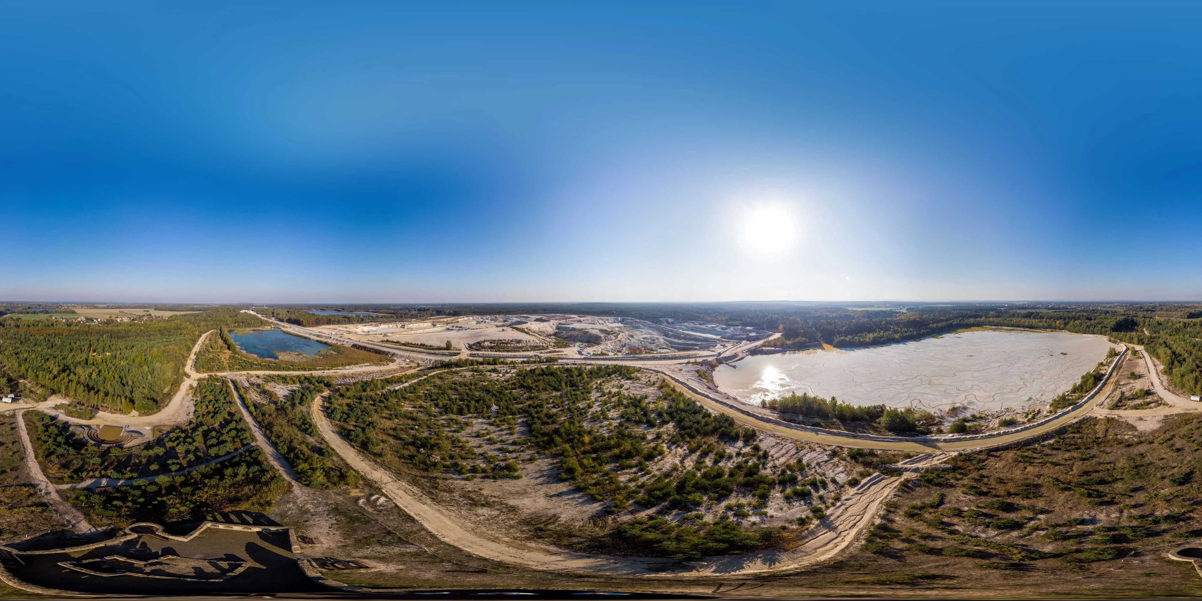 360 Grad Panorama Ansicht: künstliche Burgruine Caminau in Oberlausitz