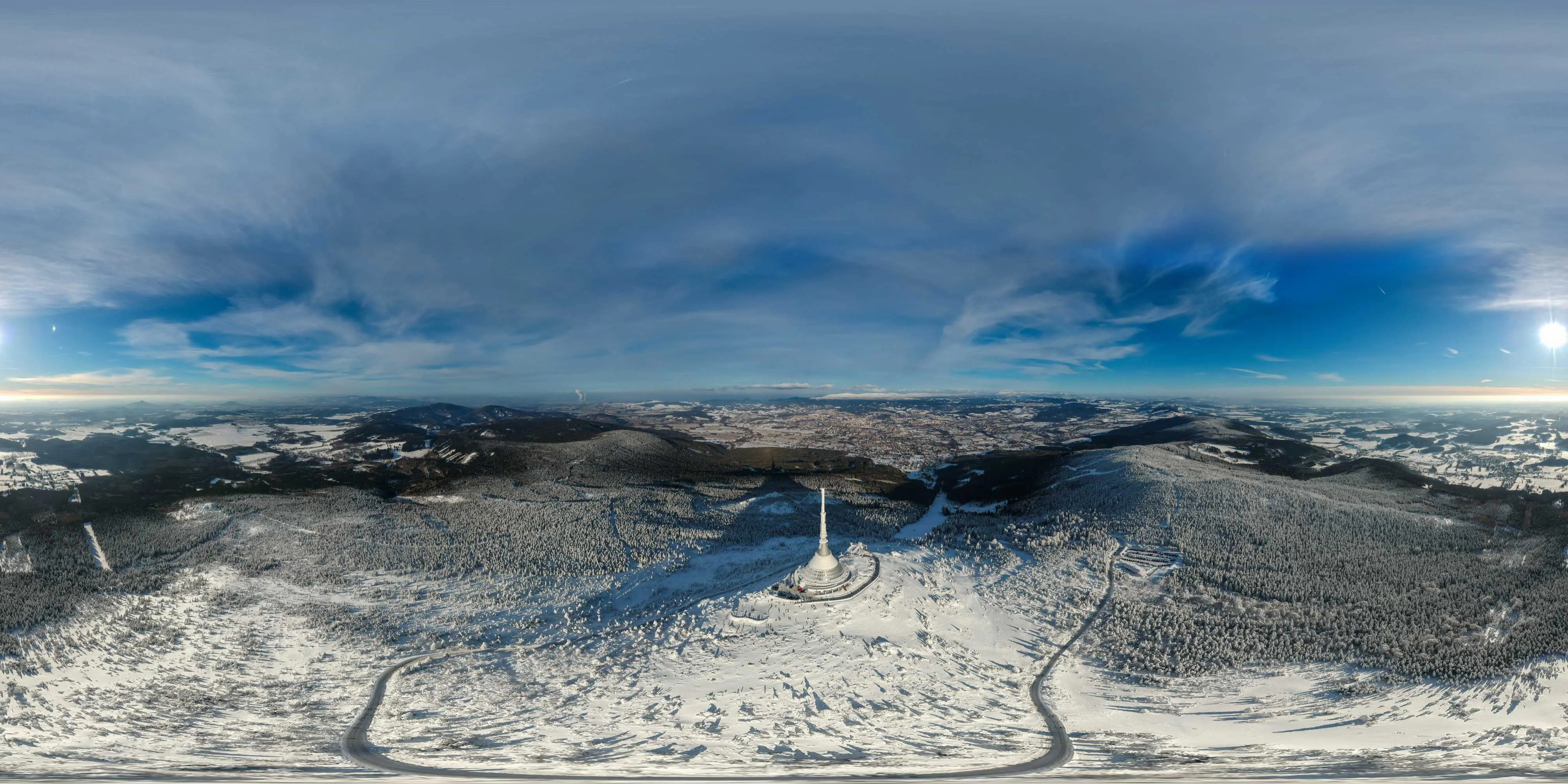 360 Grad Panorama Ansicht: Jeschken/ Jested in Tschechien