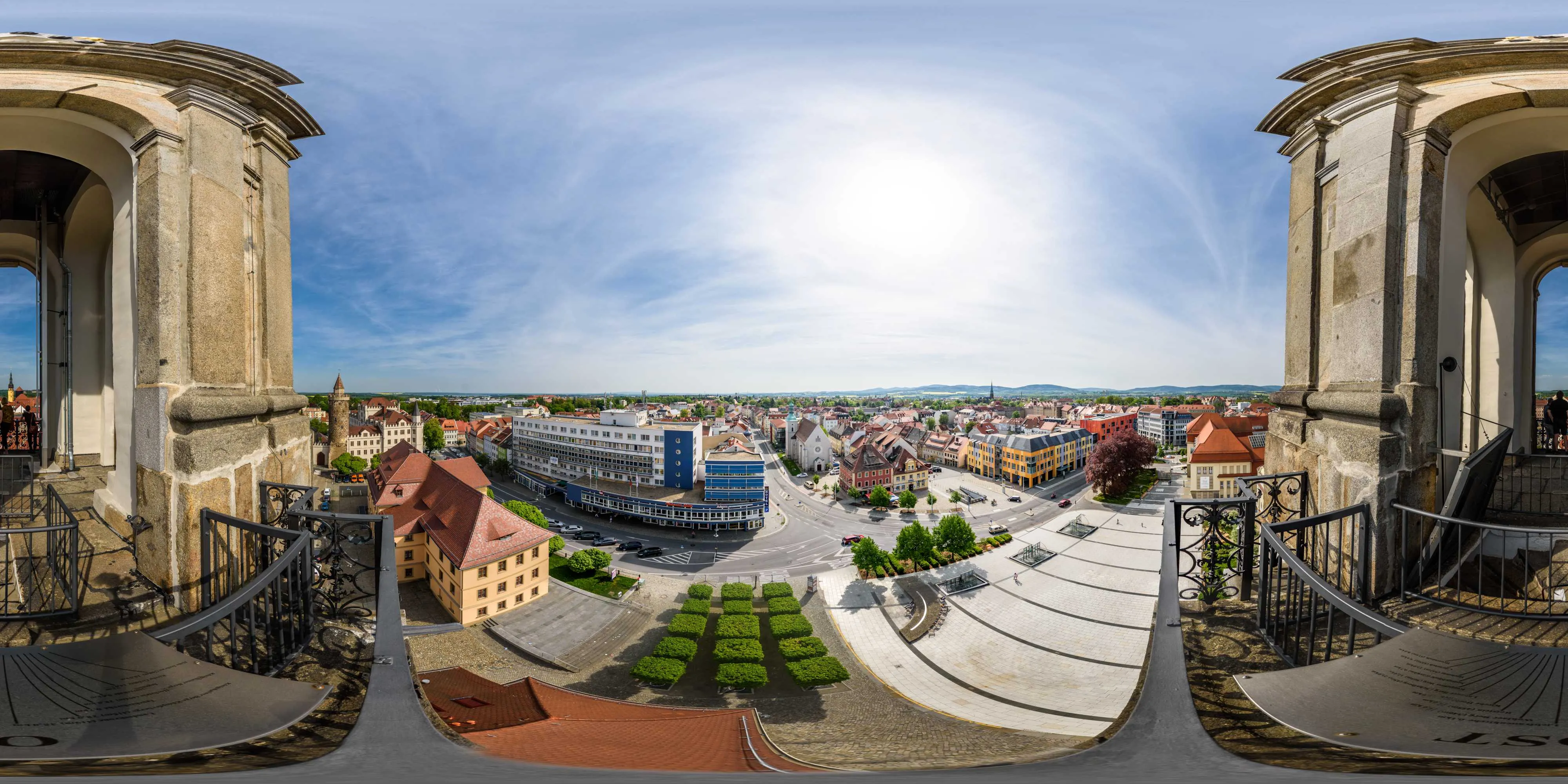 360 Grad Panorama Ansicht: Reichenturm - Ostaussicht in Frühling 2018