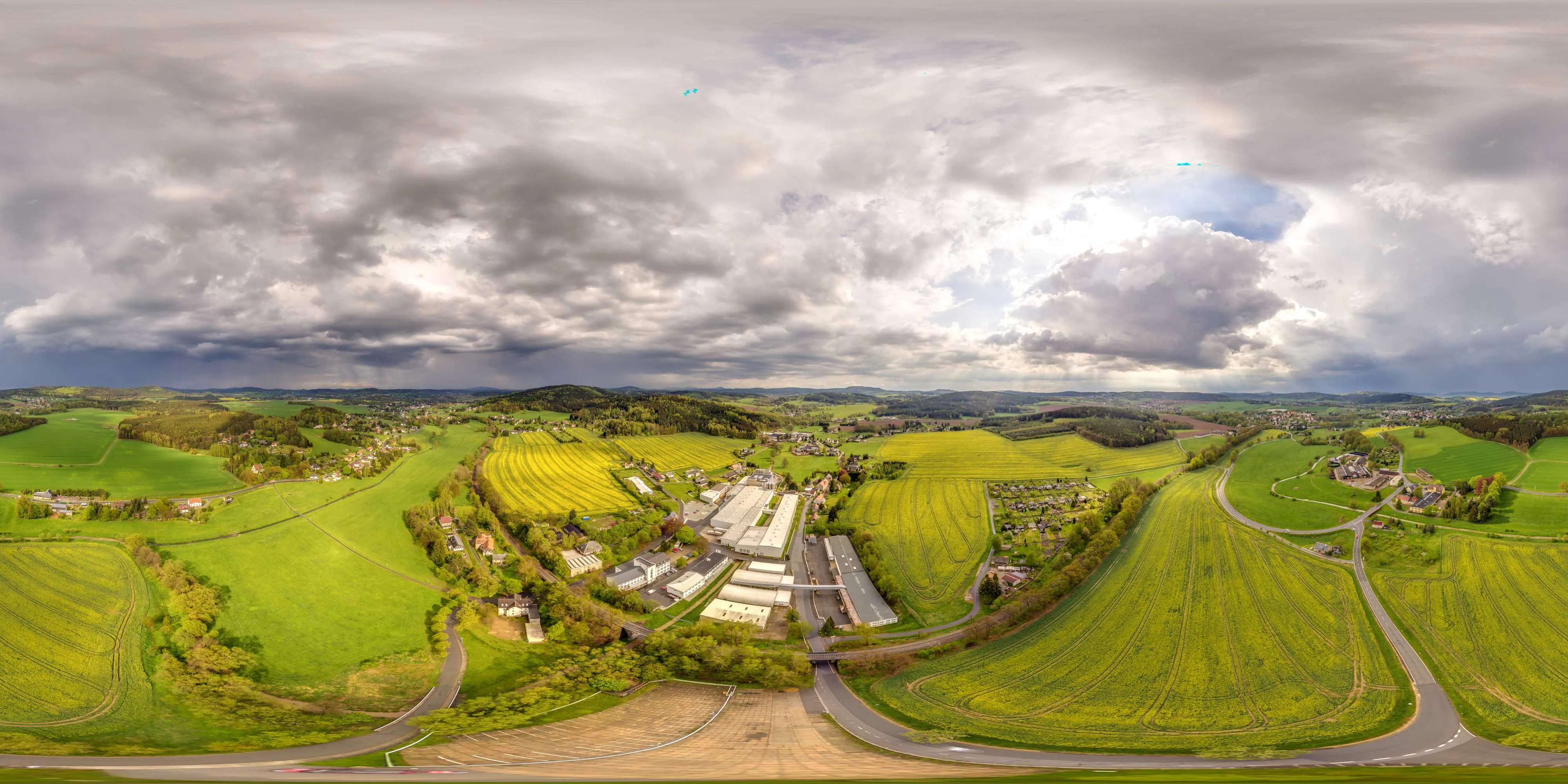 360 Grad Panorama Ansicht: Luftpanorama - Sohland in Oberlausitz
