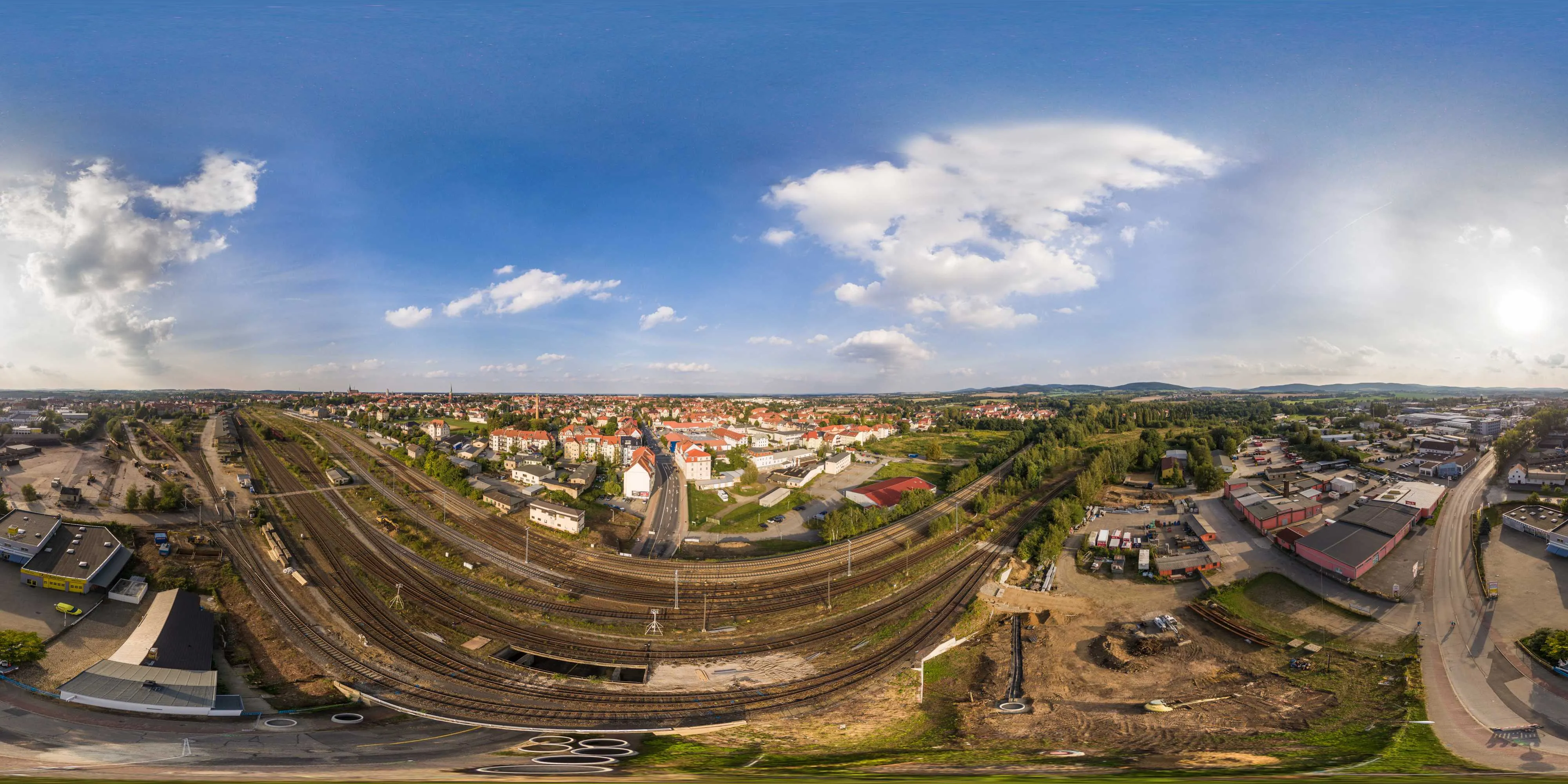 360 Grad Panorama Ansicht: Luftpanorama - Zeppelinstraße in Sommer 2016