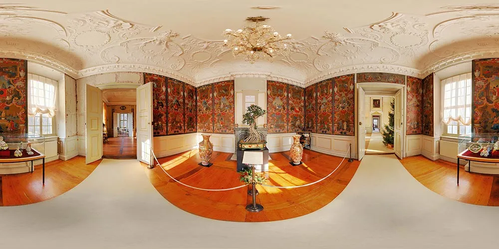 360° Panorama: Chinesisches Zimmer in Barockschloß Rammenau