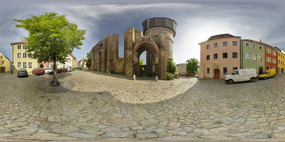 360° Panorama: Mönchskirchenruine in Frühling 08