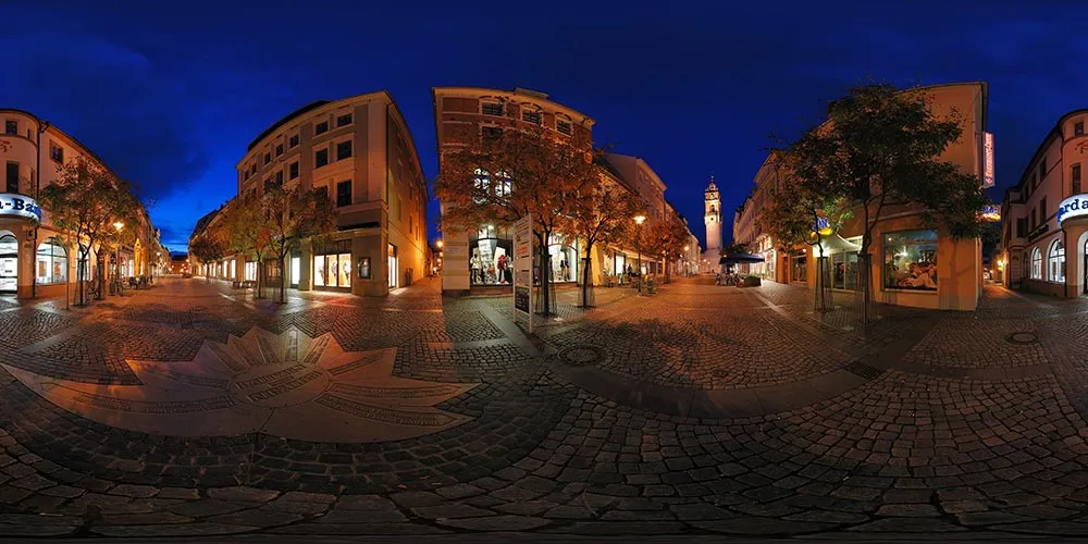 360° Panorama: Reichenstraße in bei Nacht