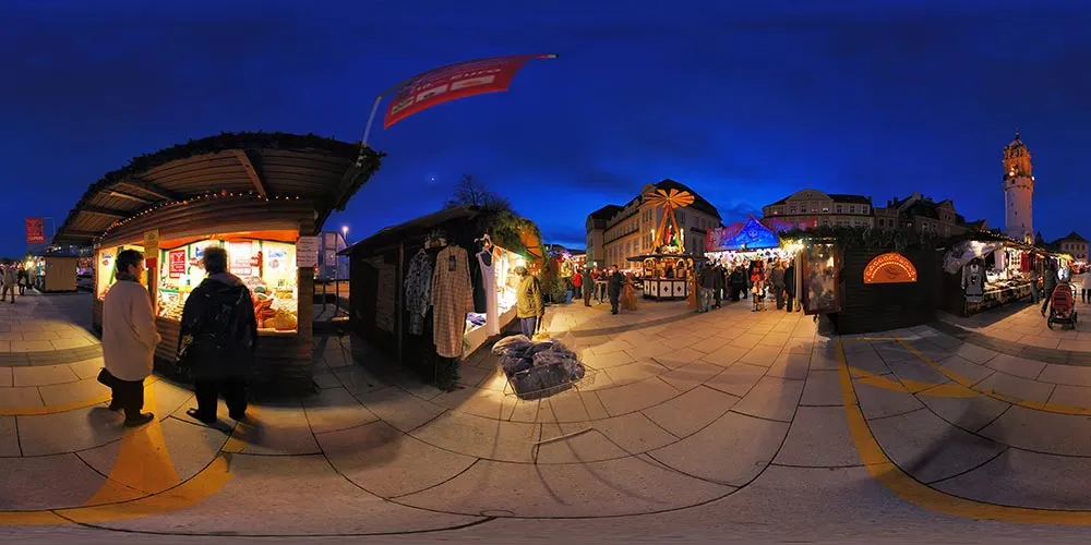 360° Panorama: 624. Bautzener Weihnachtsmarkt in Veranstaltungen
