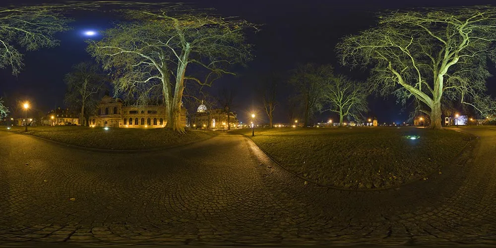 360° Panorama: Brühlscher Garten in Winter 2008