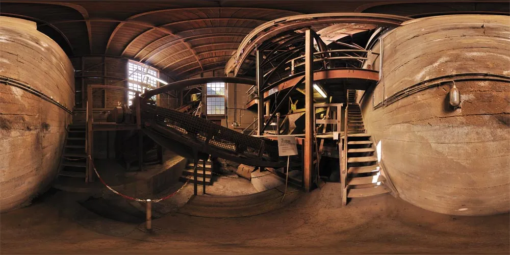 360° Panorama: Gurtbandförderer in Technisches Denkmal Basaltwerk Baruth