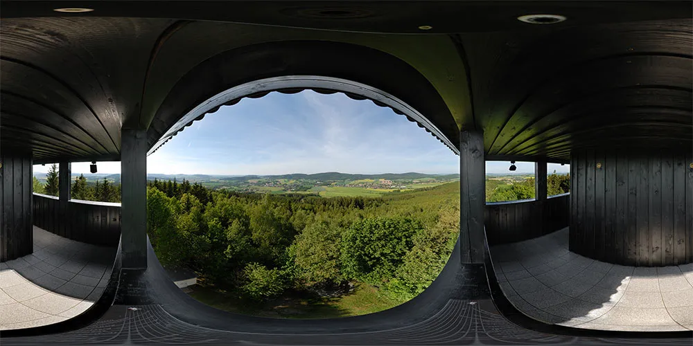 360° Panorama: Aussichtsturm Bieleboh in Oberlausitz