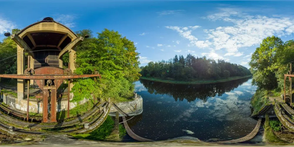 360° Panorama: Conrod Einlaufbauwerk - Wasserseite in Ziegenrück